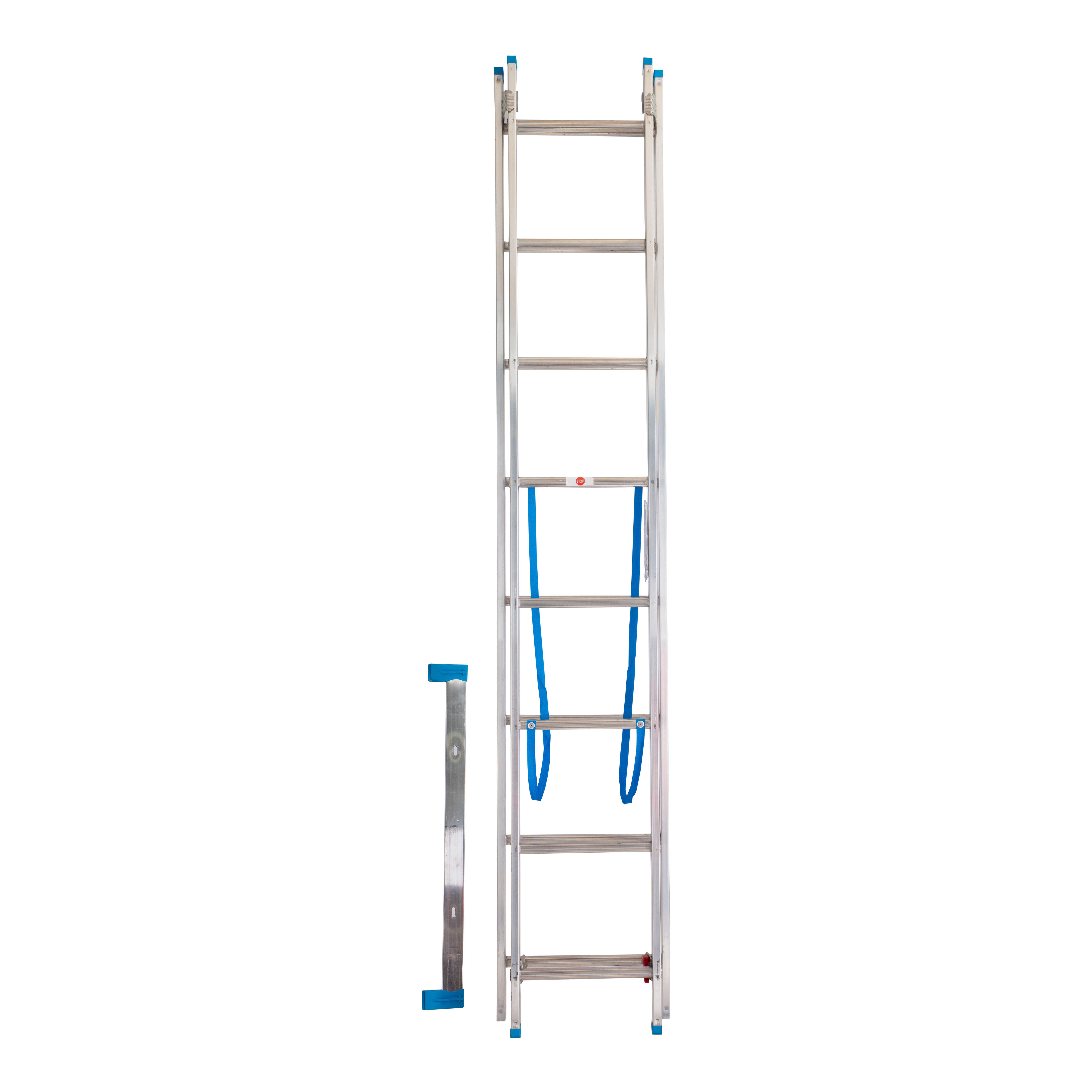 ESCALERA METÁLICA TRANSFORMABLE DE ALUMINIO 8+8 PELDAÑOS - 2