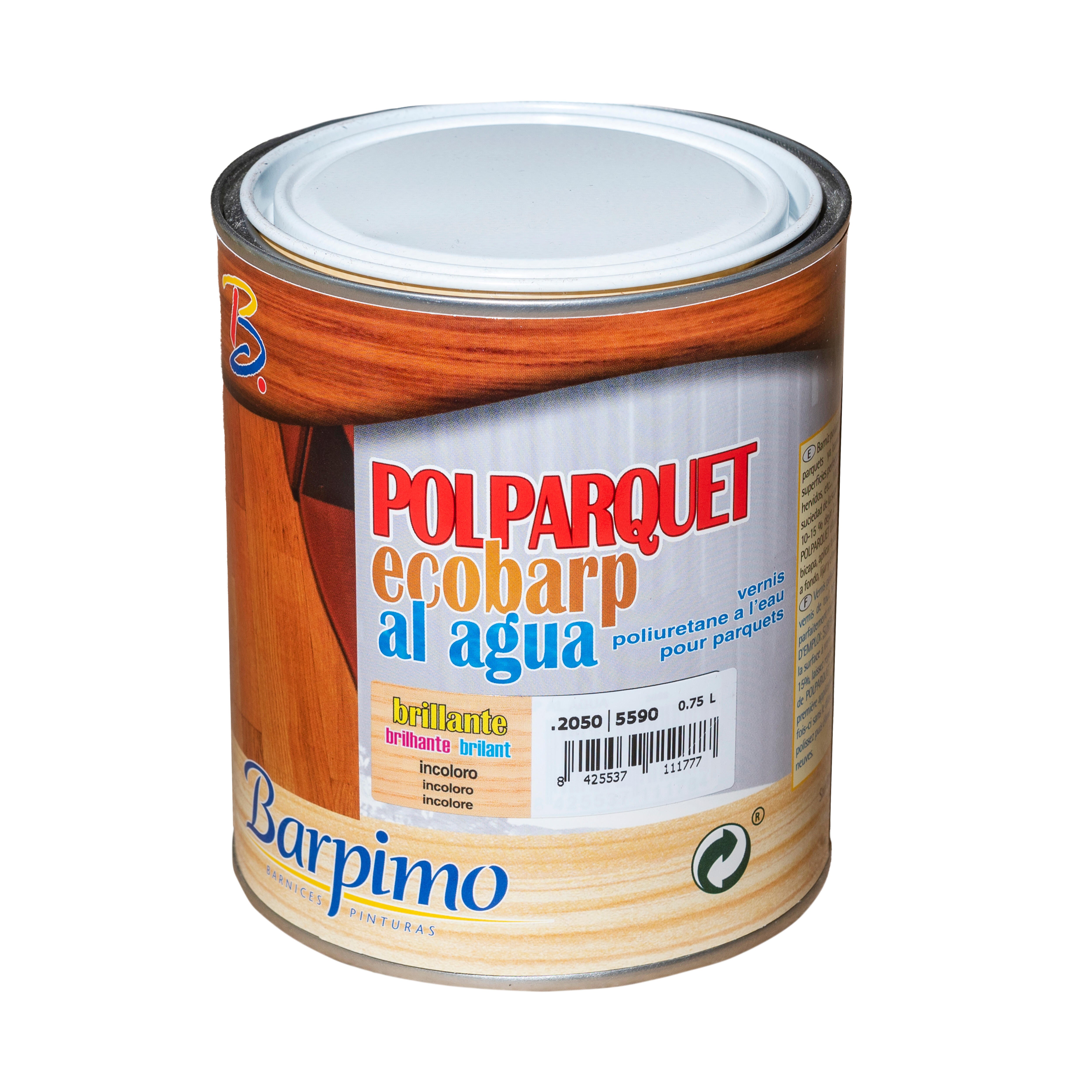 BARNIZ AL AGUA BRILLANTE POLIPARQUET ECOBARP 750ML - 3