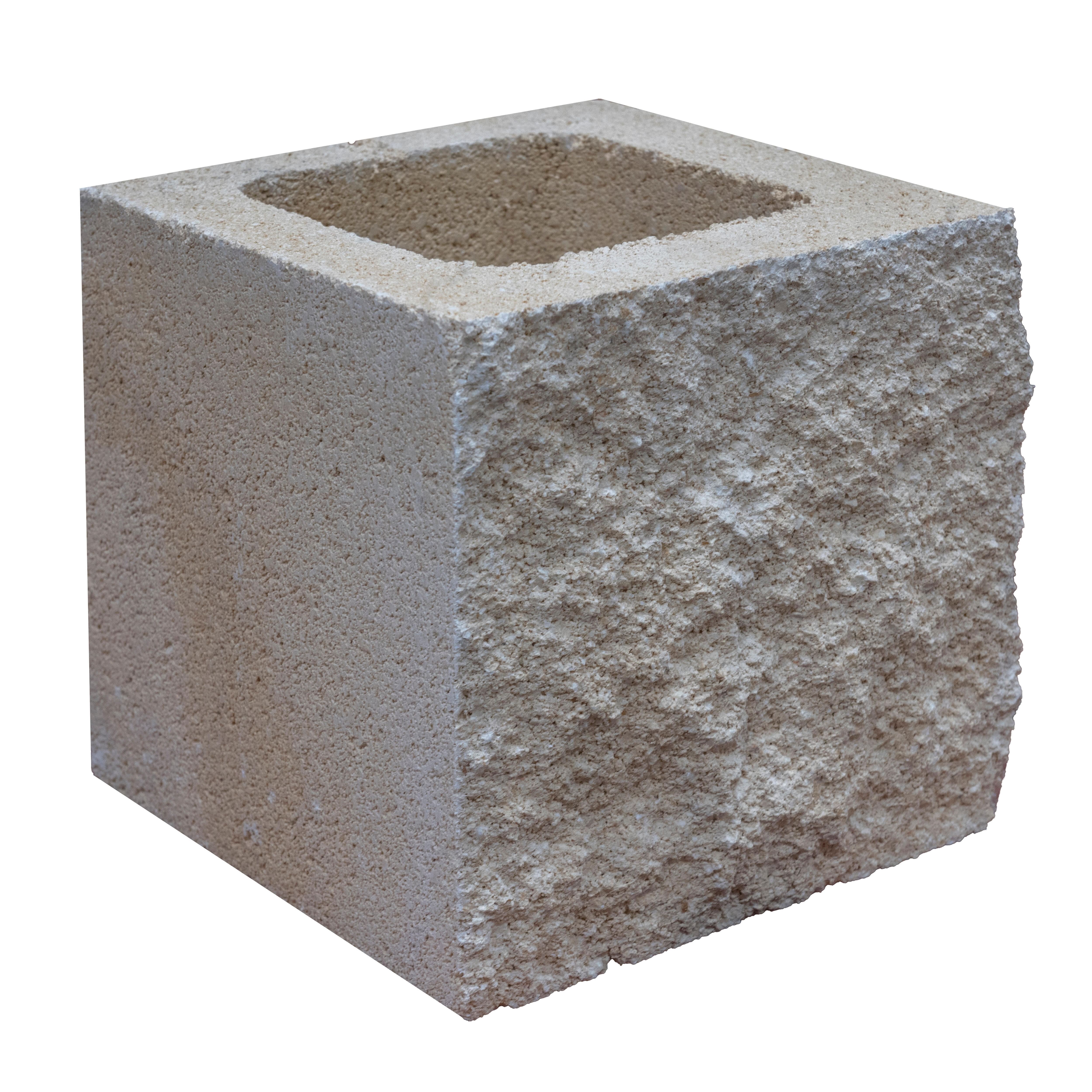 BLOQUE DE HORMIGÓN SPLIT MEDIO CREMA 19X19X19 CM - 2