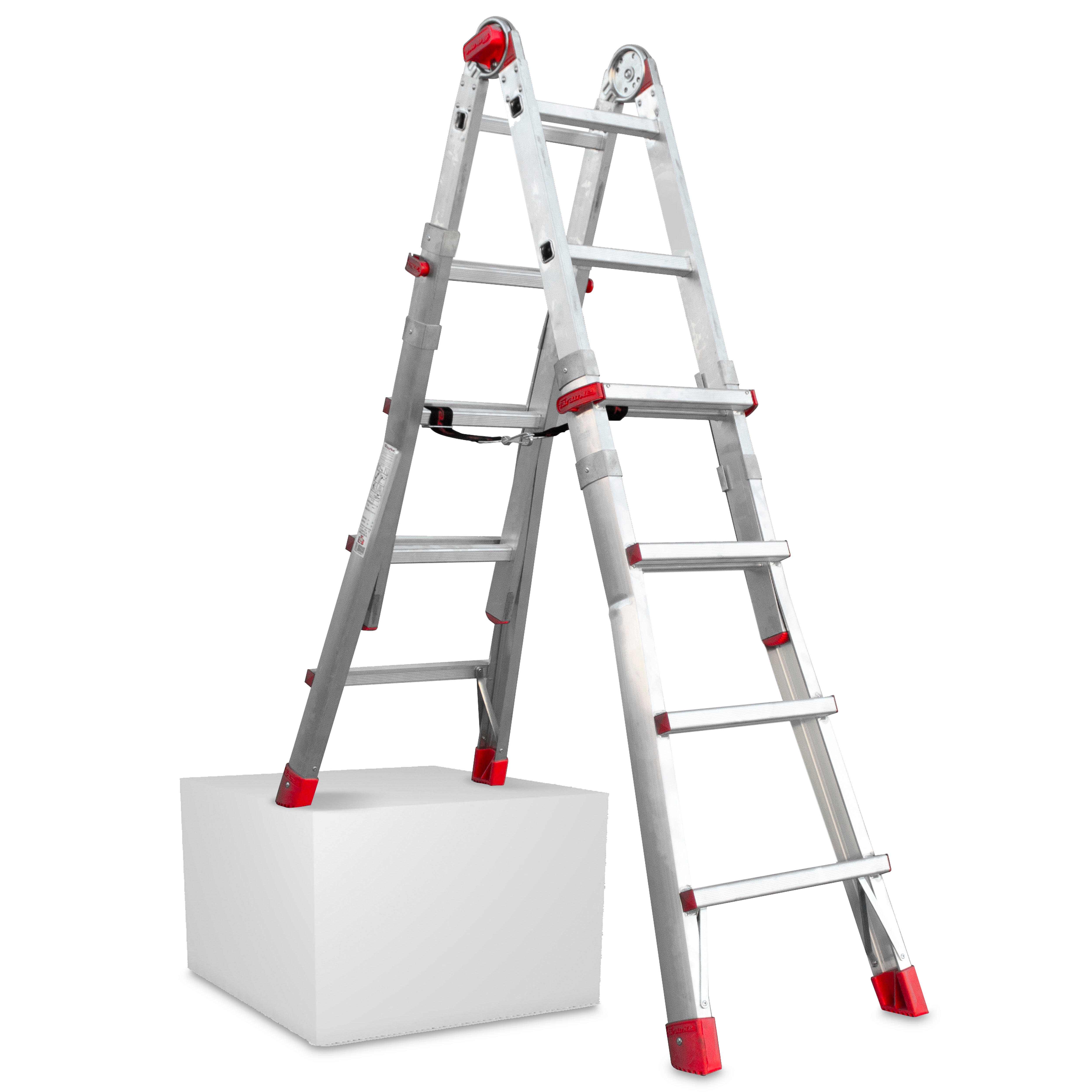 ESCALERA METÁLICA MULTIPOSICIÓN DE ALUMINIO 10+10 PELDAÑOS - 4