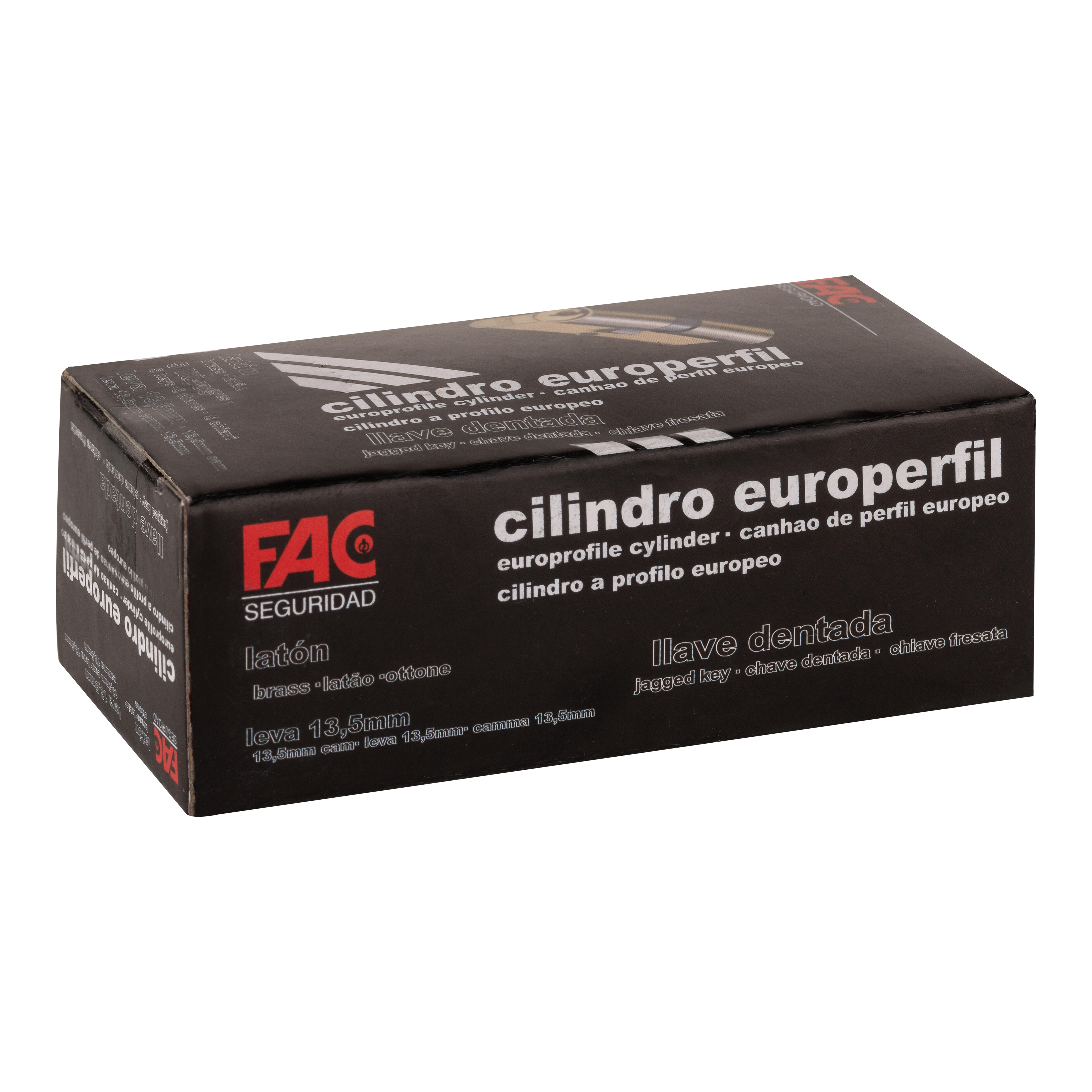 CILINDRO BOMBIN 30X30MM. SERRETA LEVA 13.5MM. LATON FAC - 4