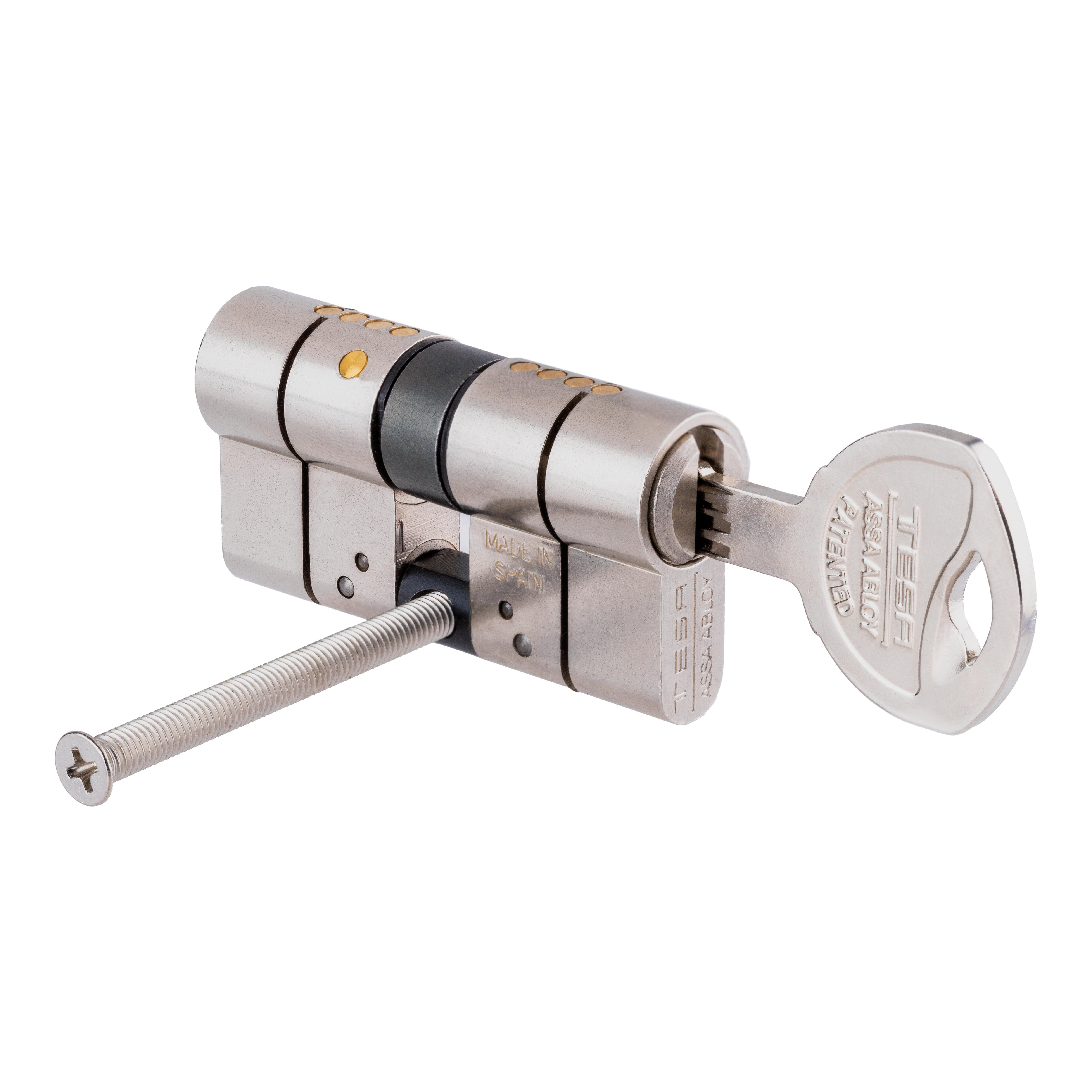 CILINDRO SEGURIDAD ANTIROTURA Y ANTIBUMPING 40 X 40 MM. NIQUEL T70 TESA - 3