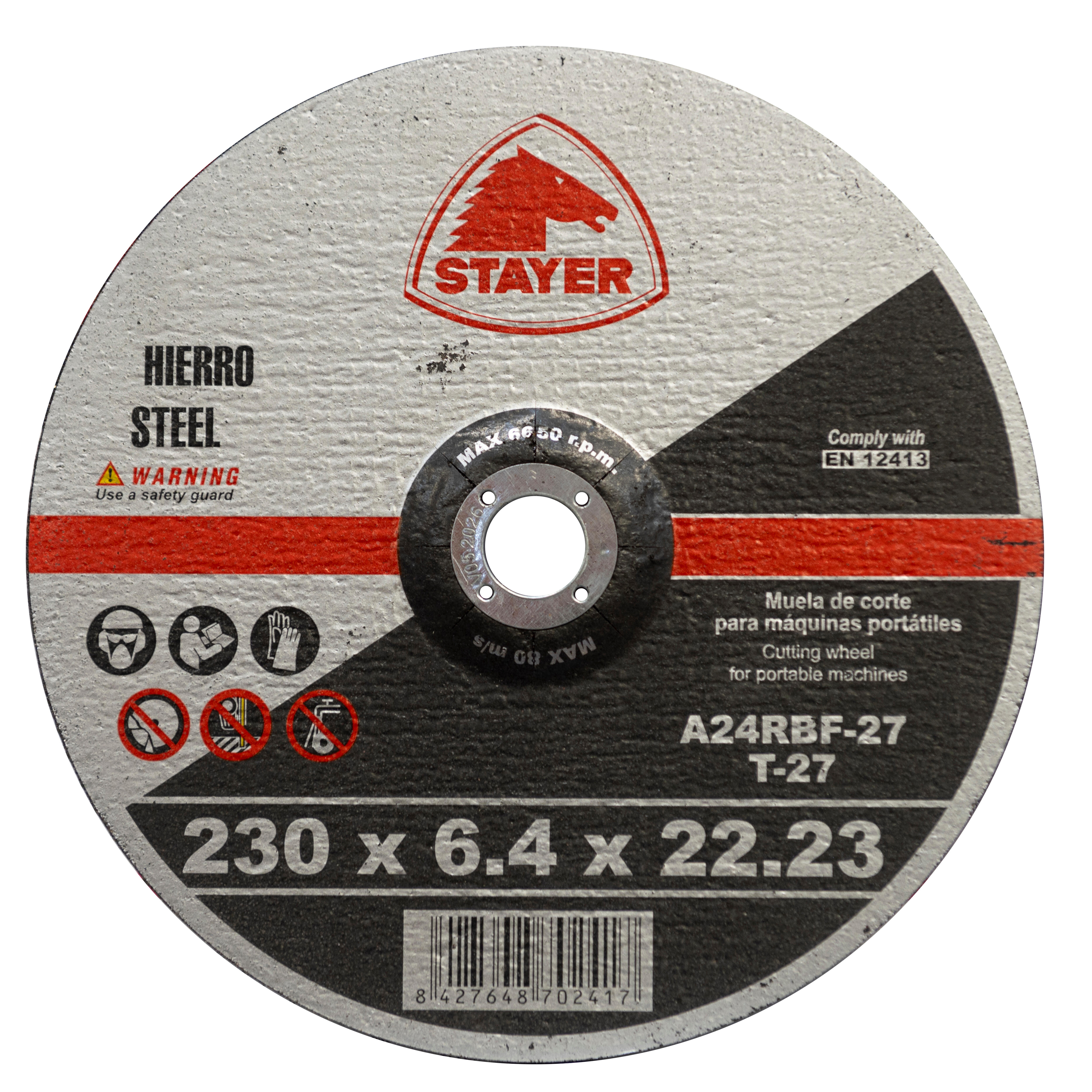 DISCO AMOLADORA DESBASTE METAL 230MM STAYER - 2