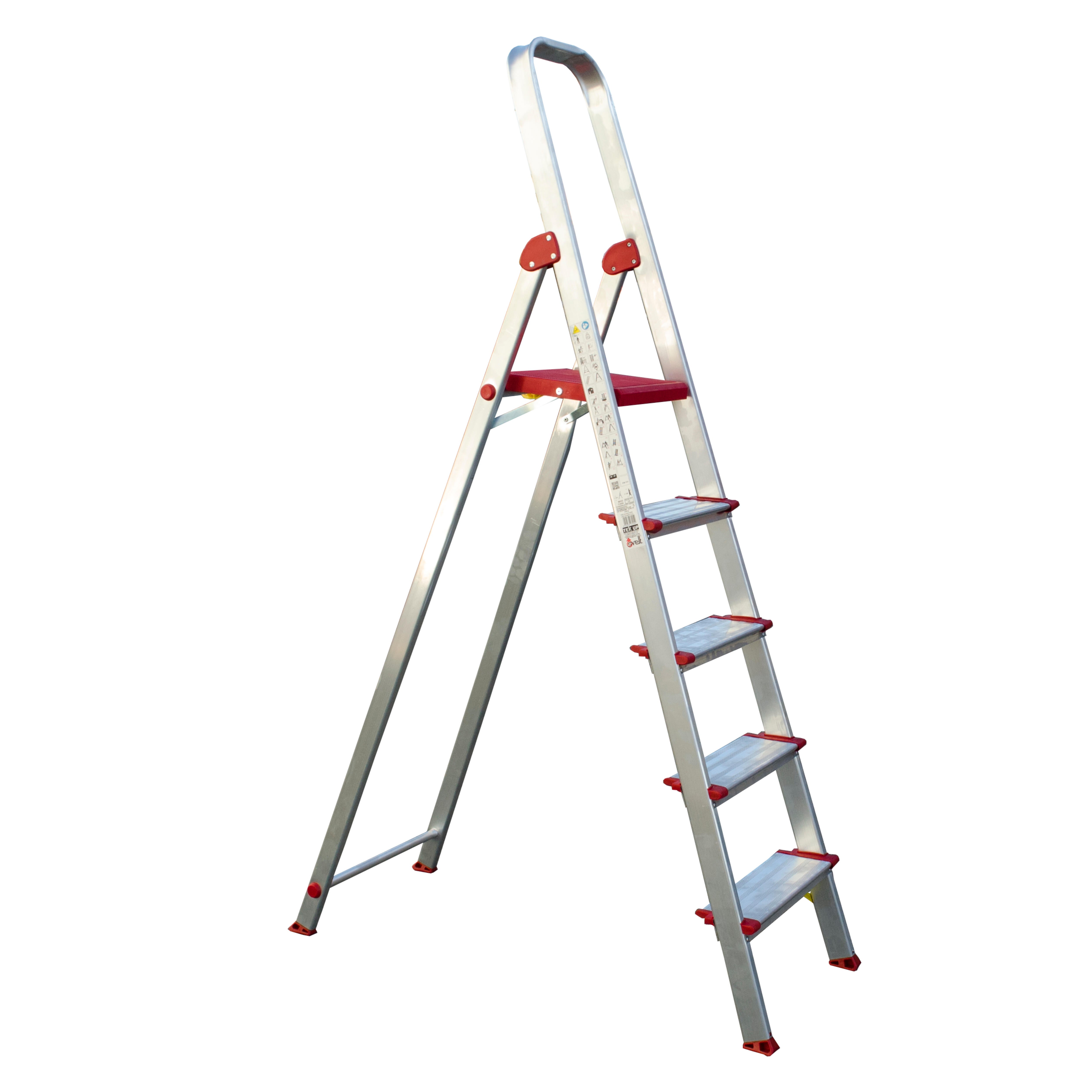 ESCALERA DOMÉSTICA ALUMINIO 5 PELDAÑOS ANCHOS - 2