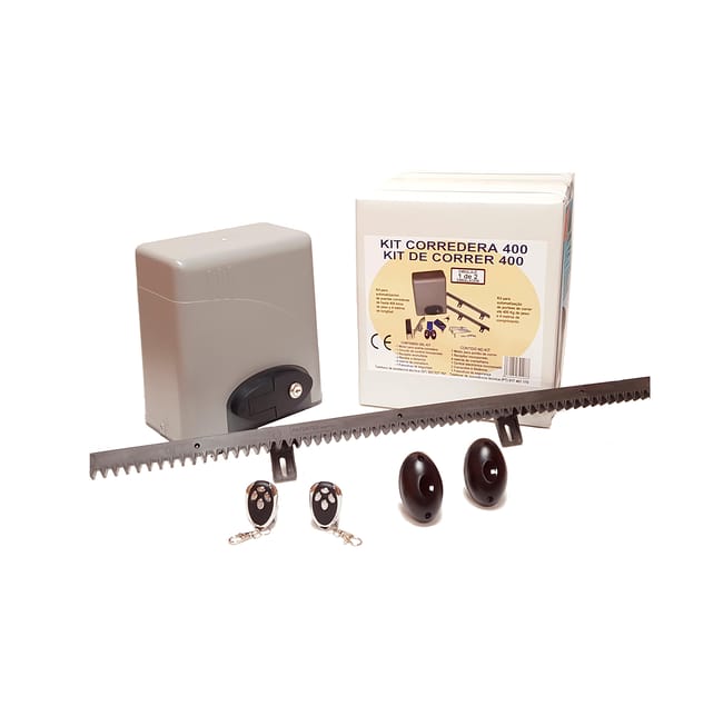 KIT MOTOR CORREDERA 400 KG CON CREMALLERA 4M - 1