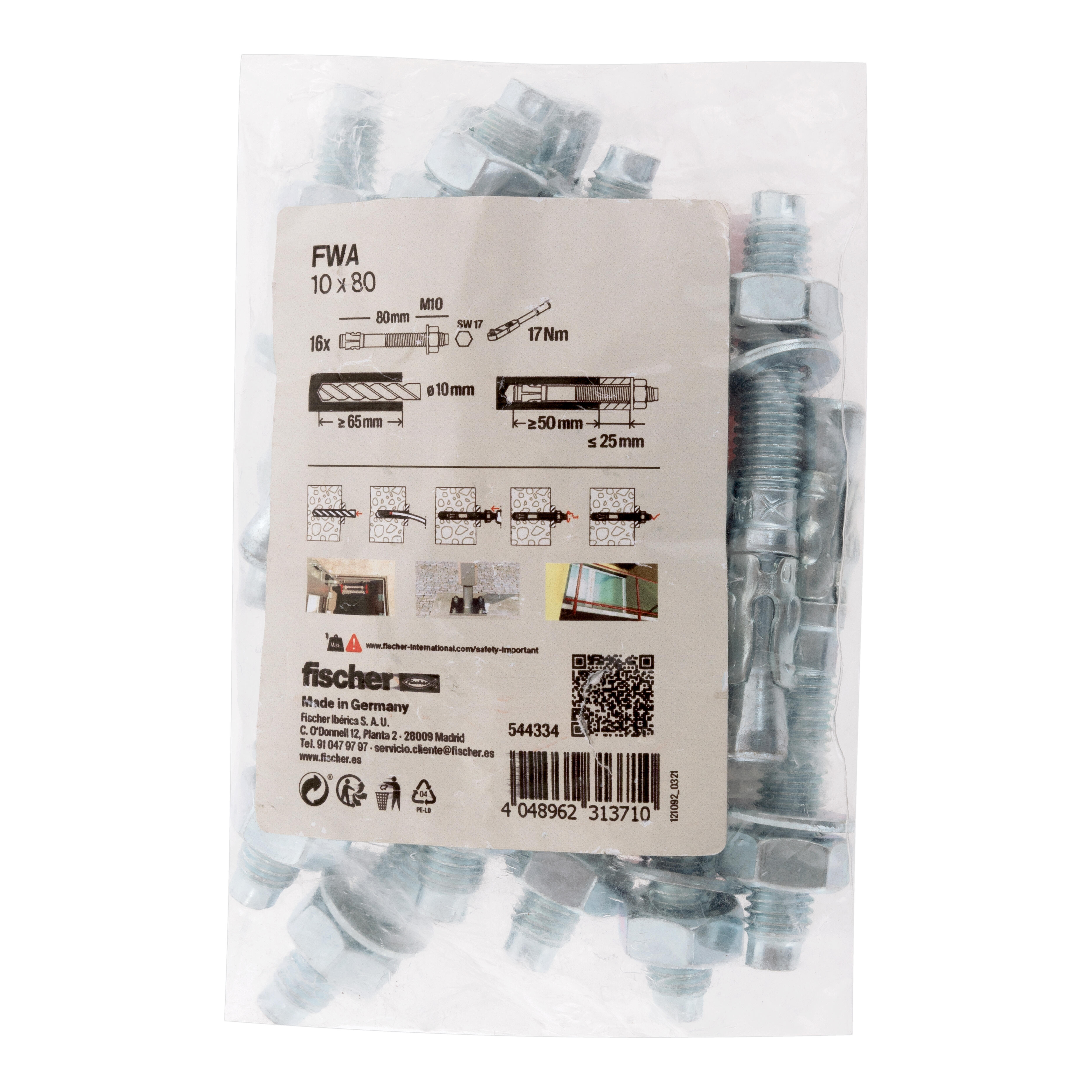 ANCLAJE METÁLICO MACHO PARA HORMIGÓN, DE ACERO, 16UDS - 3