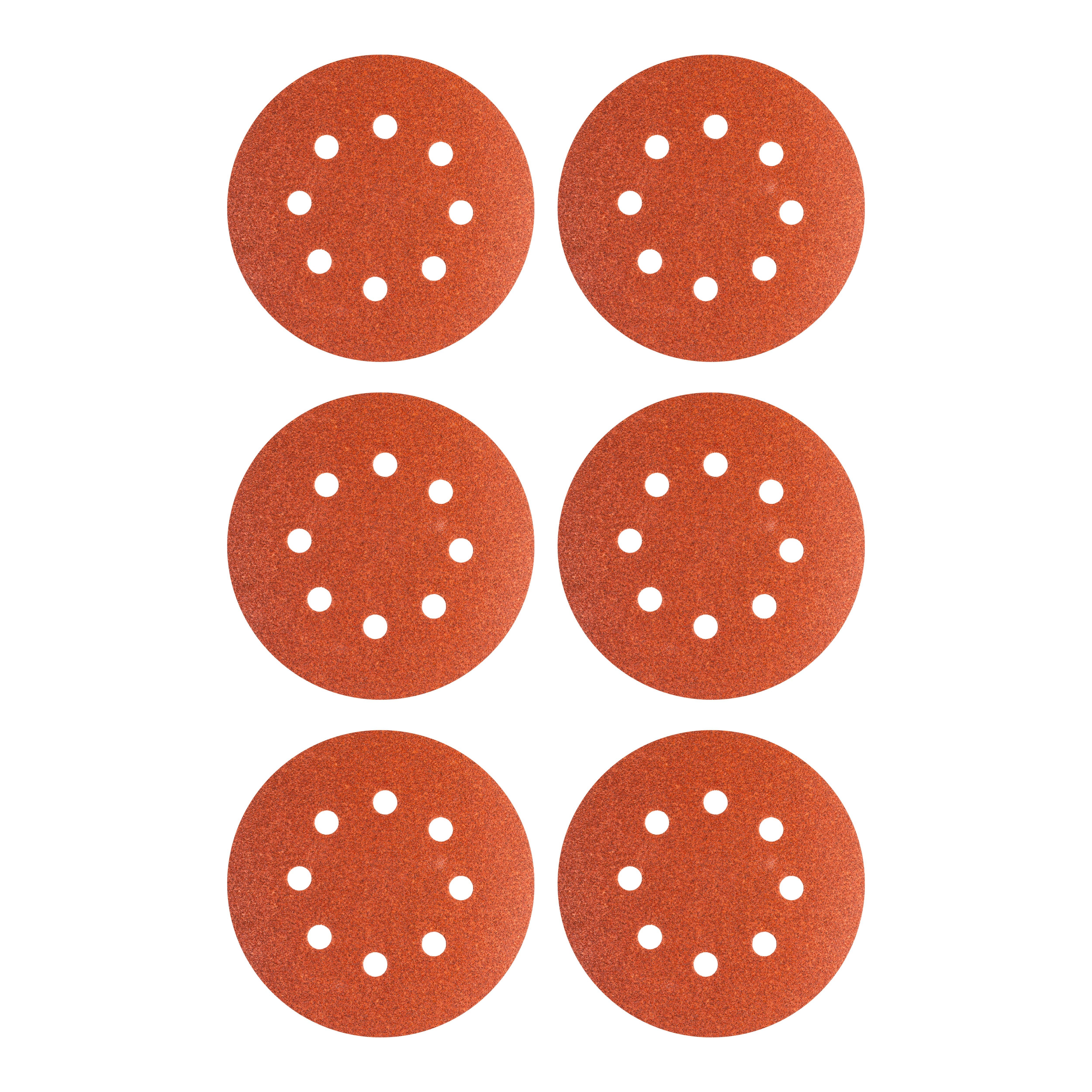 6 DISCOS DE LIJA 125MM 8 AGUJEROS GRANO 120 - 2