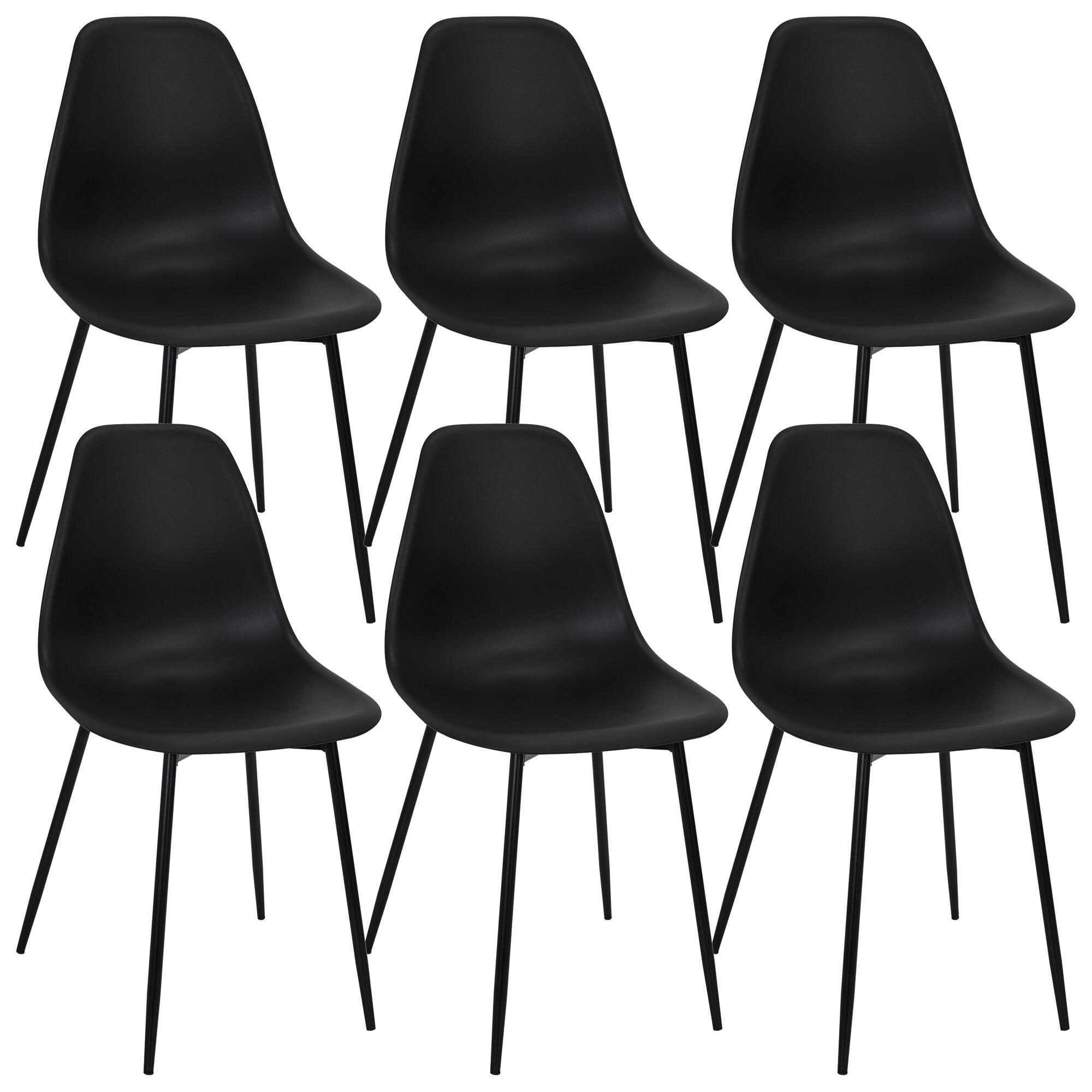 Pack de 6 sillas gustavo negro h84.8cm