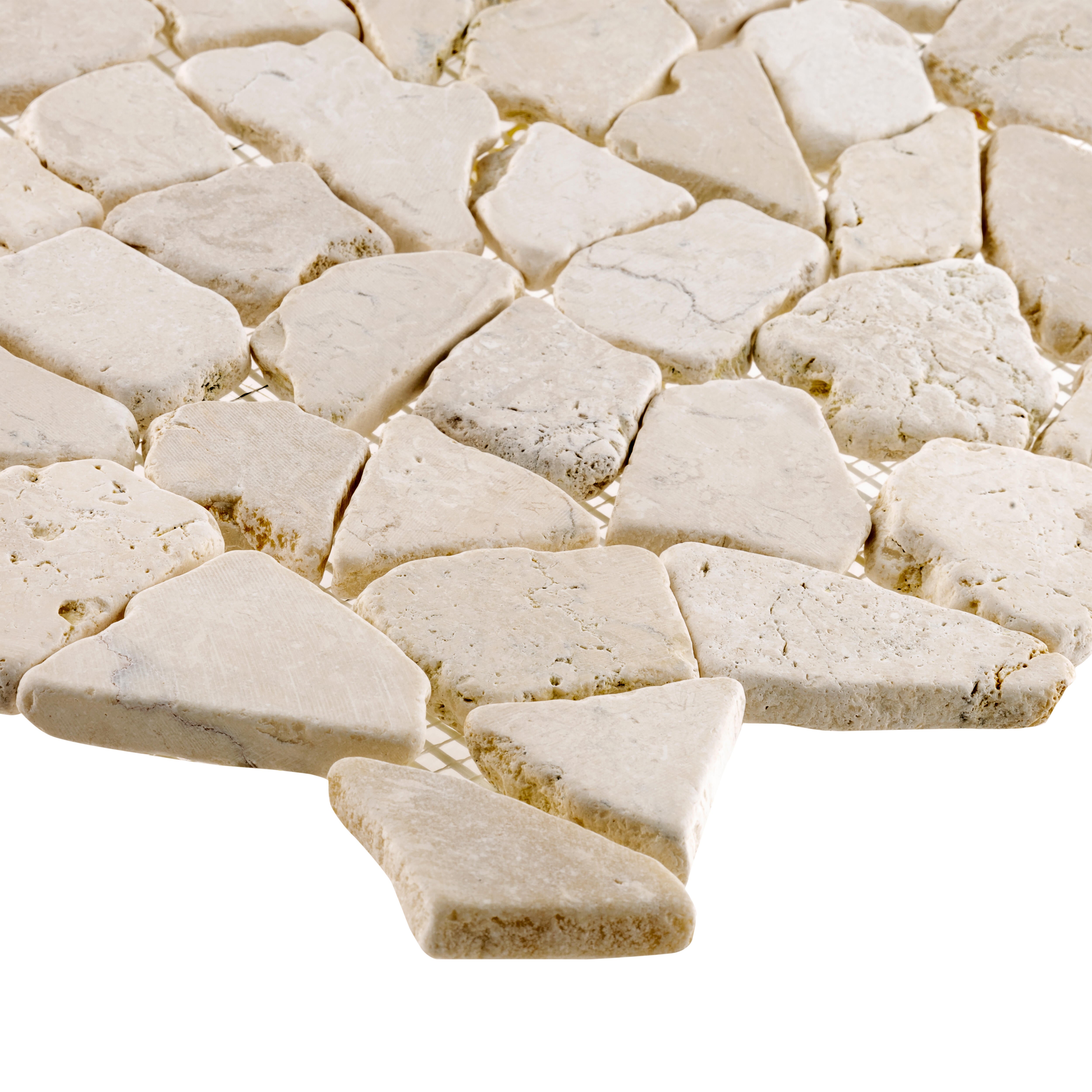 MOSAICO PIEDRA NATURAL 30X30CM GALET LISA MARFIL - 2