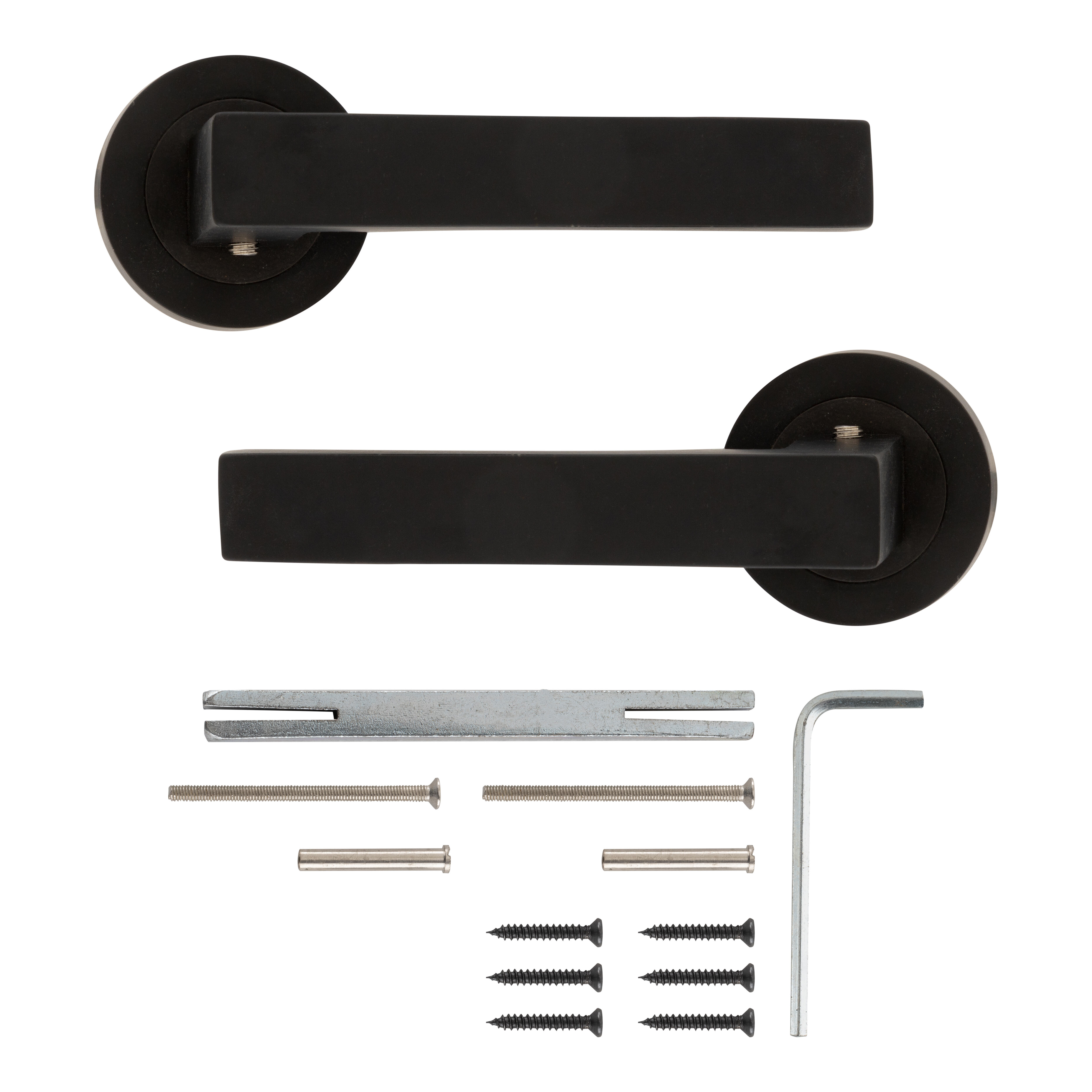 JUEGO DE MANILLA ROSETAS ALUMINIO NEGRO MODELO PENZA - 3