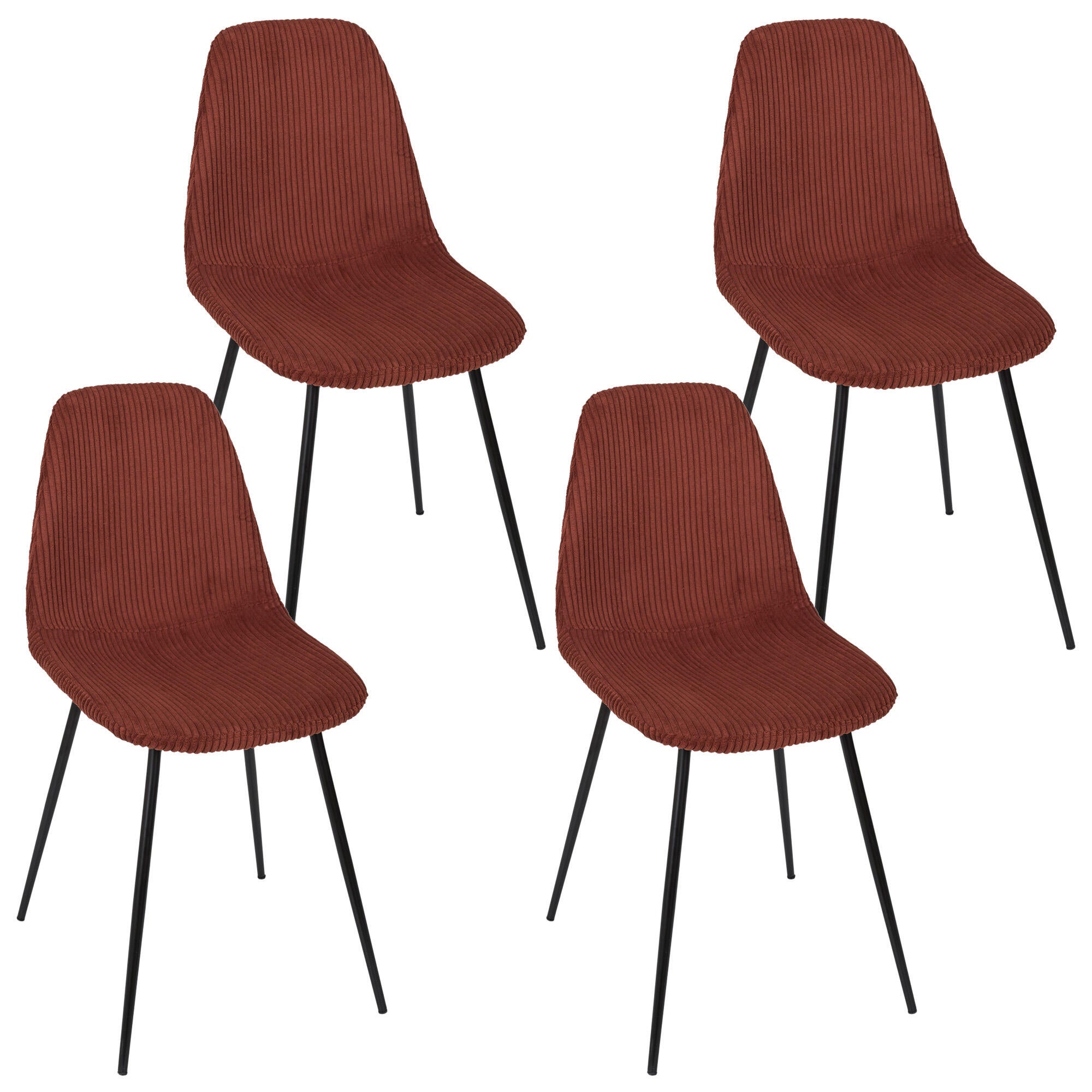 Pack de 4 sillas scott terracota h85cm