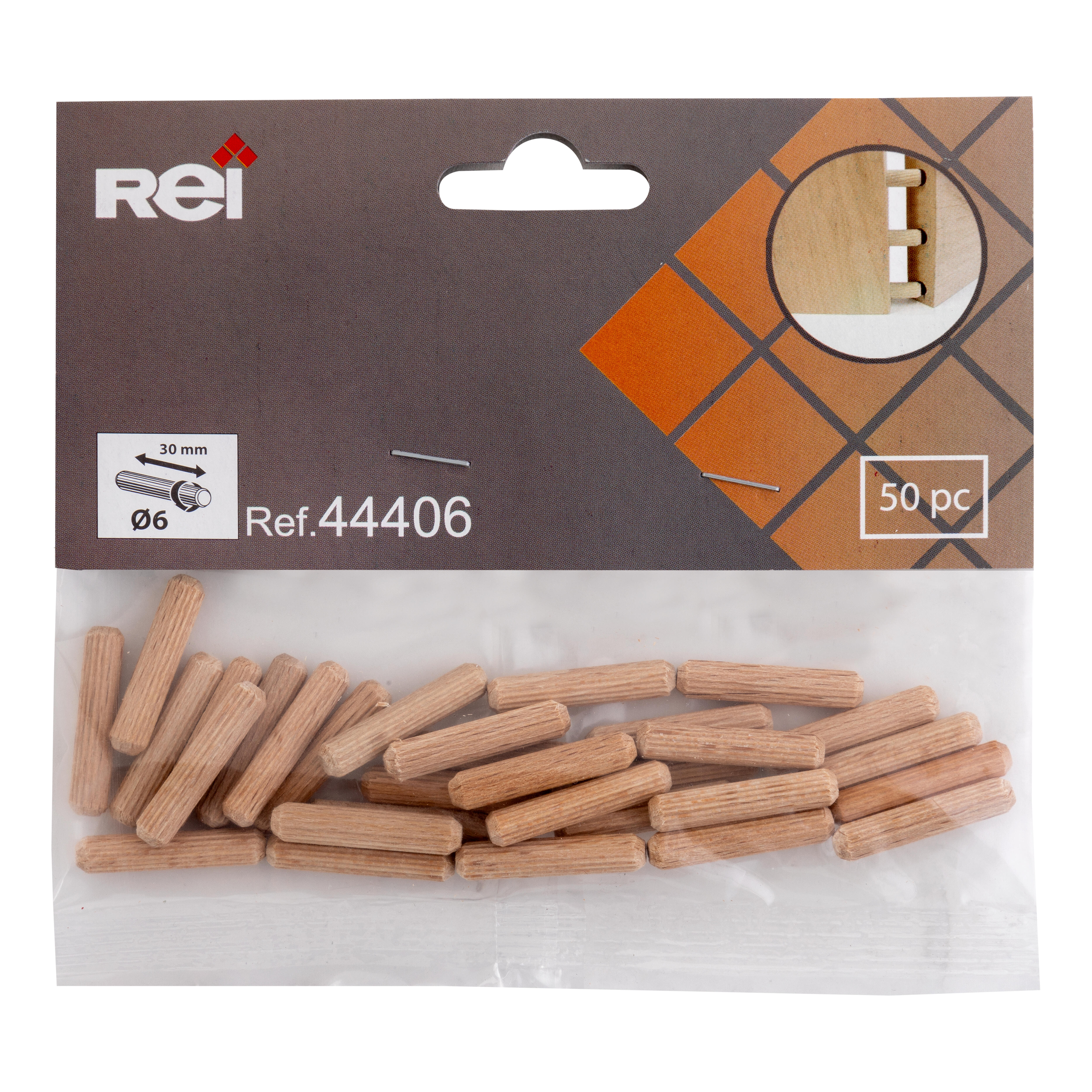 ESPIGA DE MADERA PARA ENSAMBLAR  6 X 30 MM. 50 UDS - 3