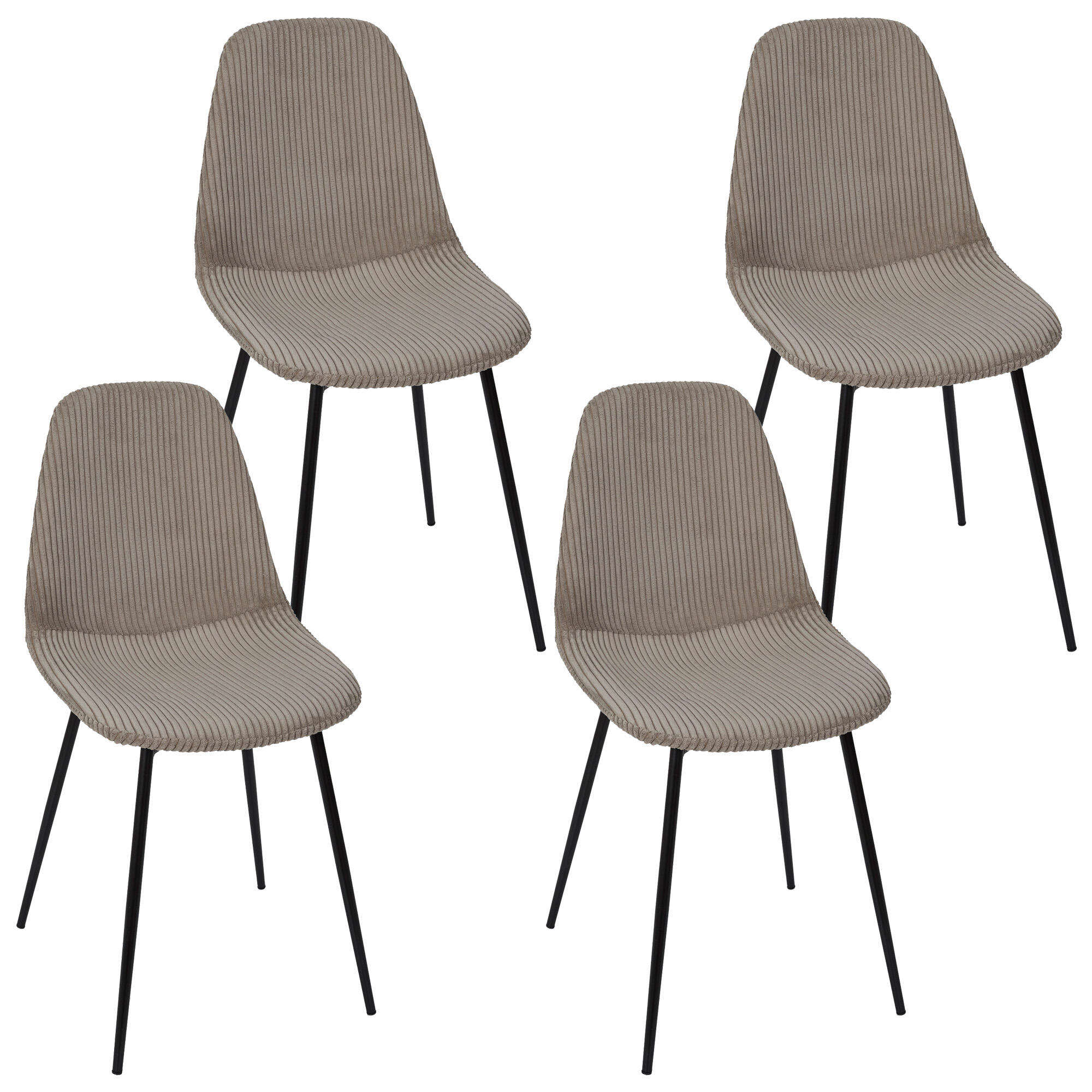 Pack de 4 sillas scott taupé h85cm