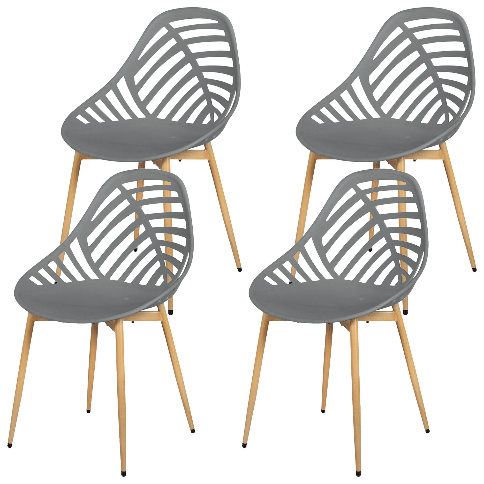 Pack de 4 sillas alameda gris h83.4cm