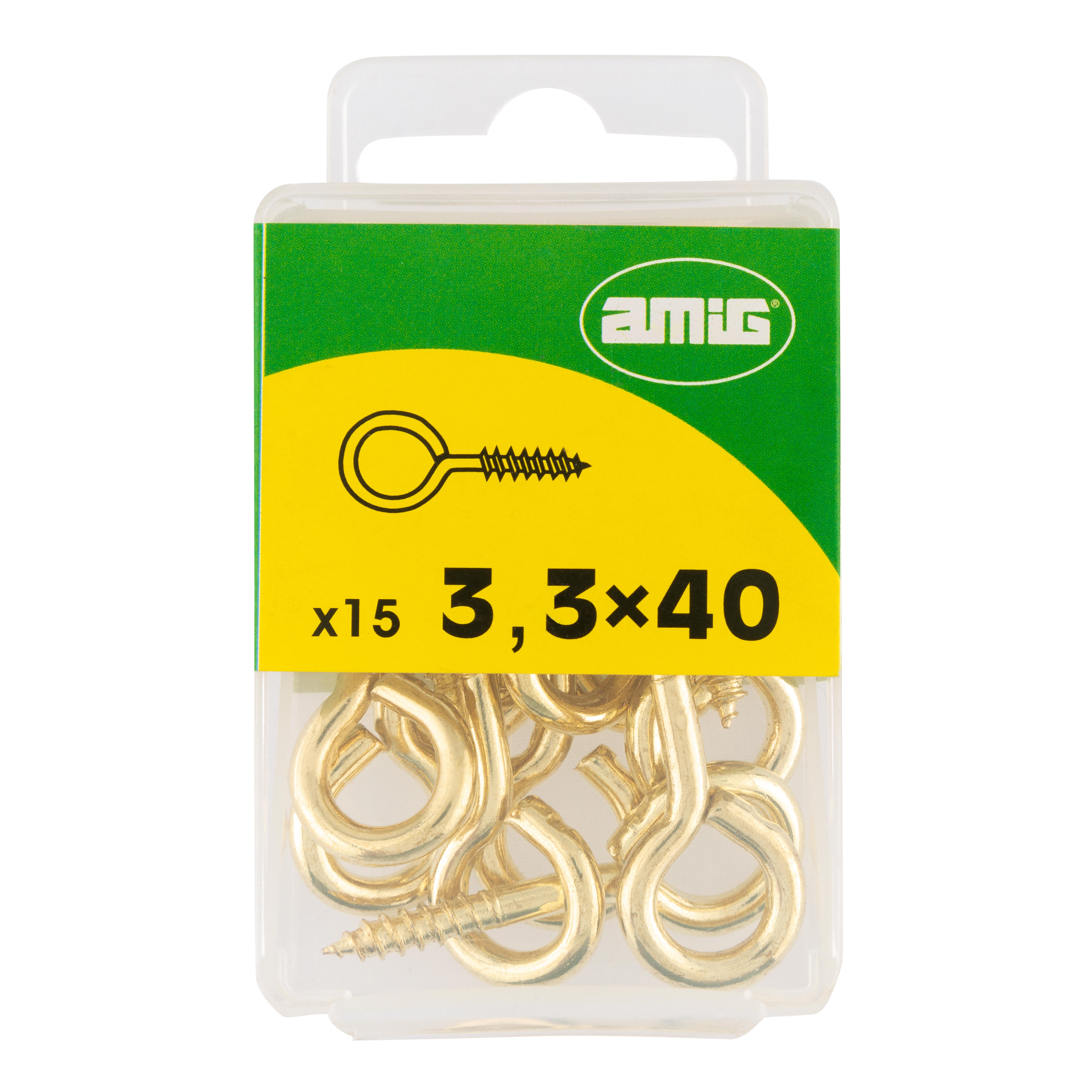 HEMBRILLA CERRADA ACERO LATONADO 3.3 X 40  MM. 15 UDS - 3