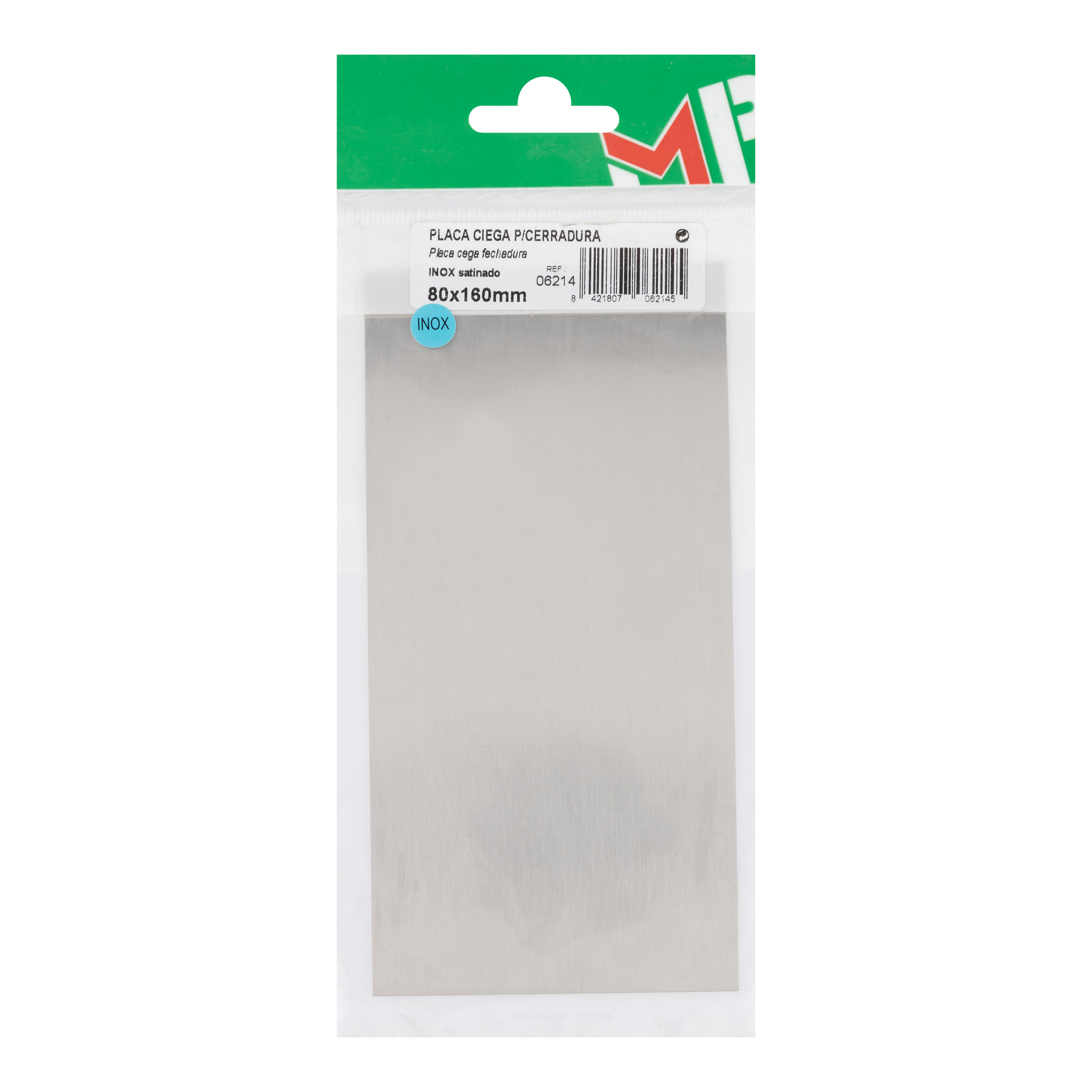 PLACA BOCALLAVE CIEGA 80X160MM. ACERO INOXIDABLE ACCESORIOS PARA PUERTA - 2