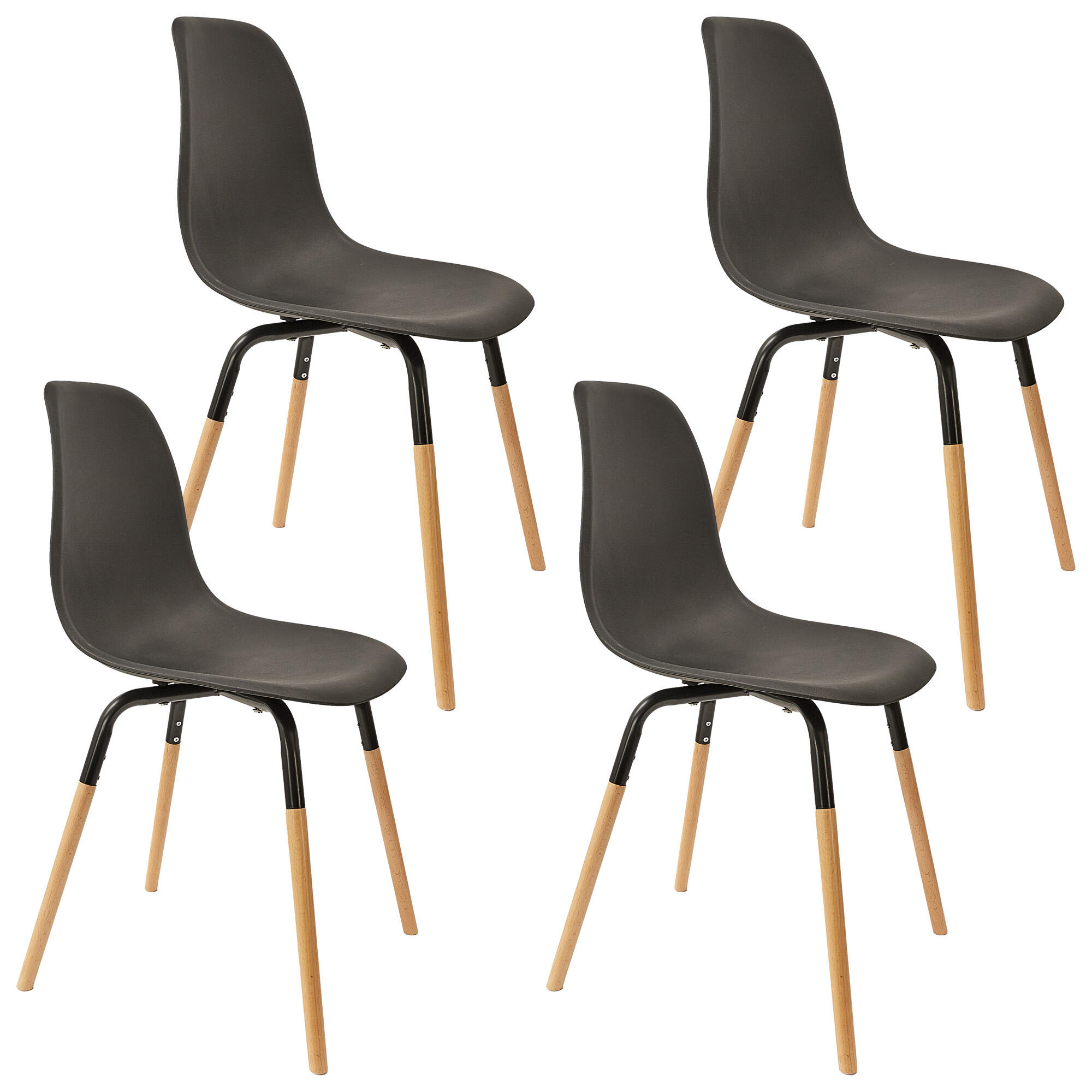 Pack de 4 sillas phenix negro h81.9cm