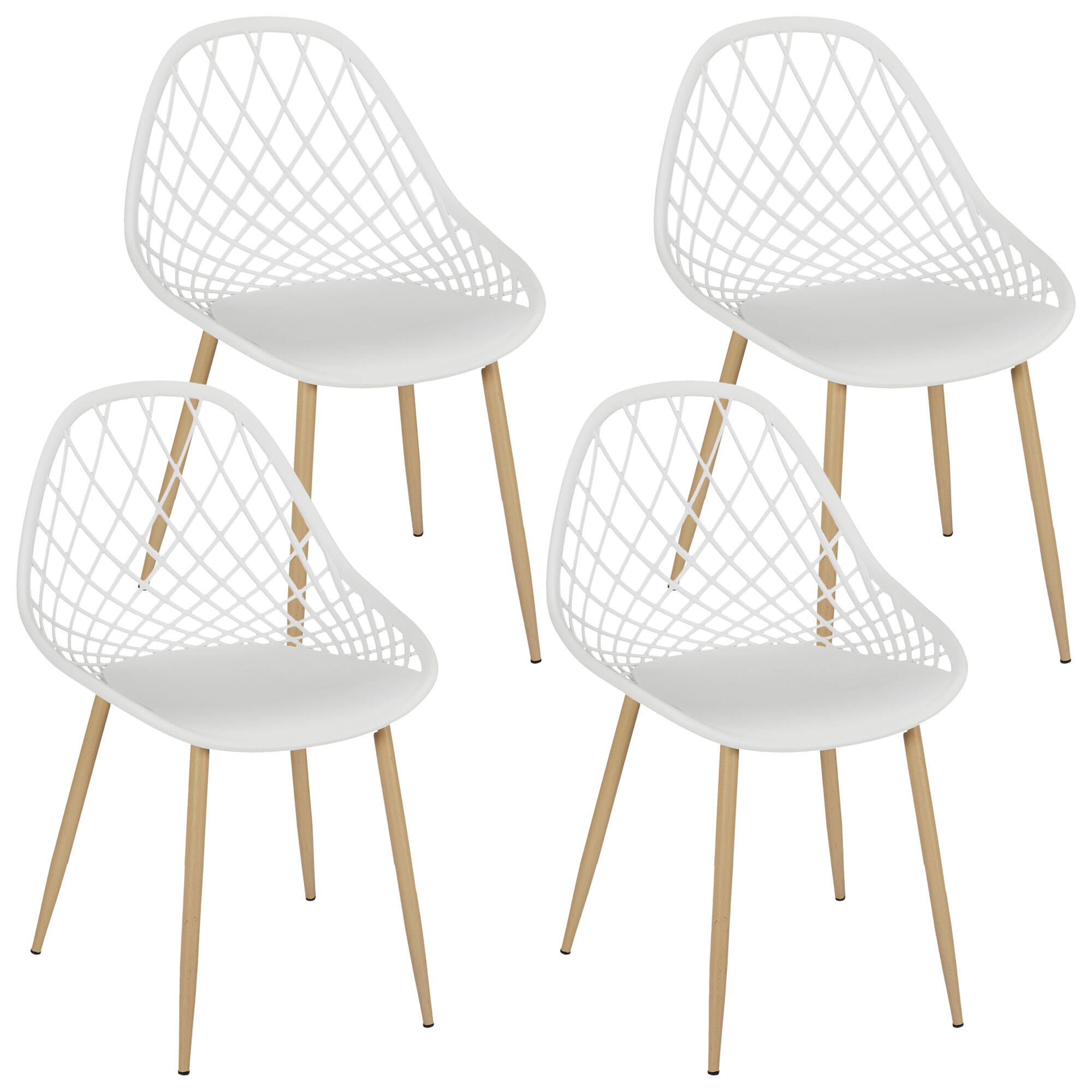 Pack de 4 sillas málaga blanca h80.2cm