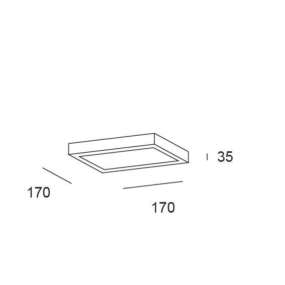 DOWNLIGHT SUPERFICIE CUADRADO NEGRO 12W CCT