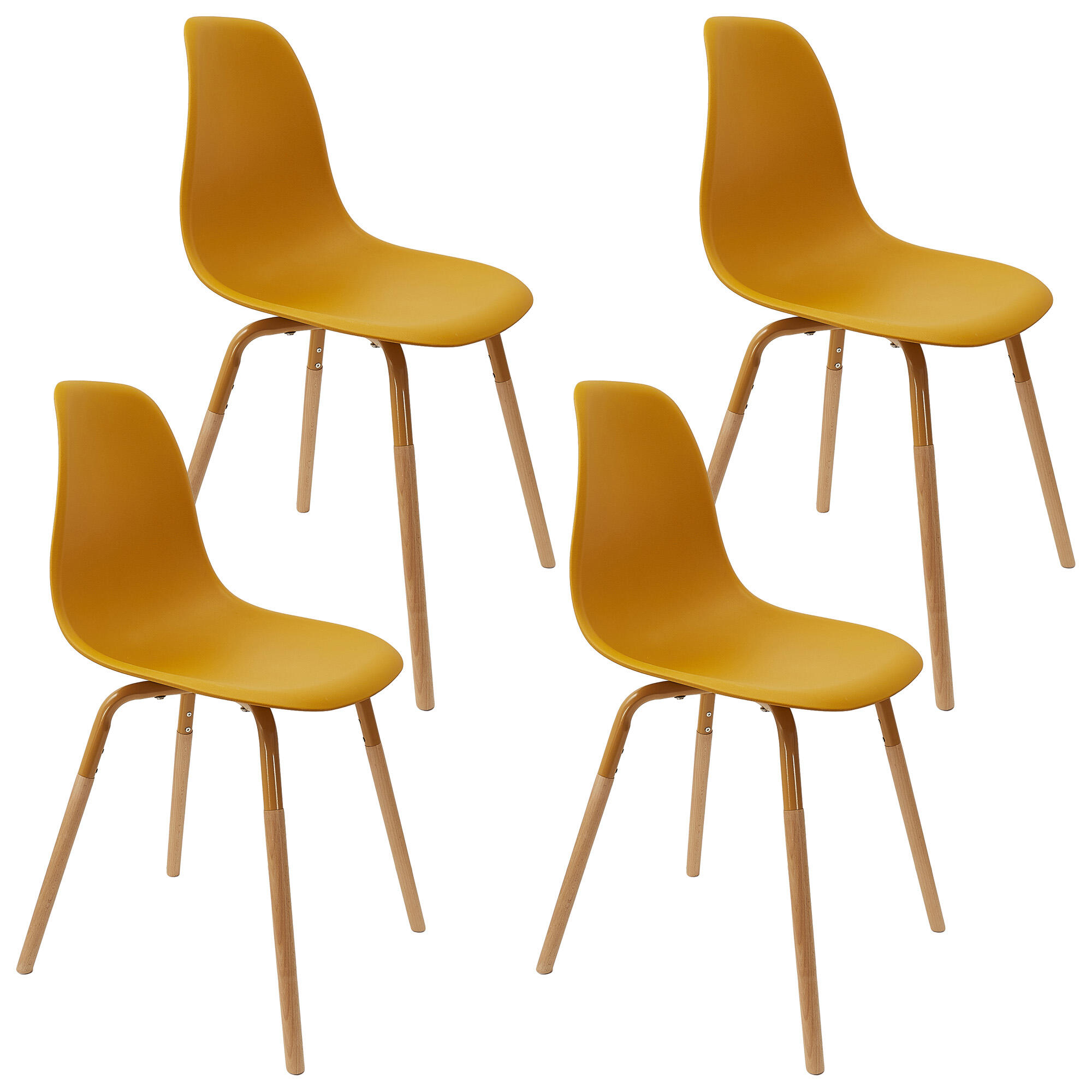 Pack de 4 sillas phenix mostaza h81.9cm