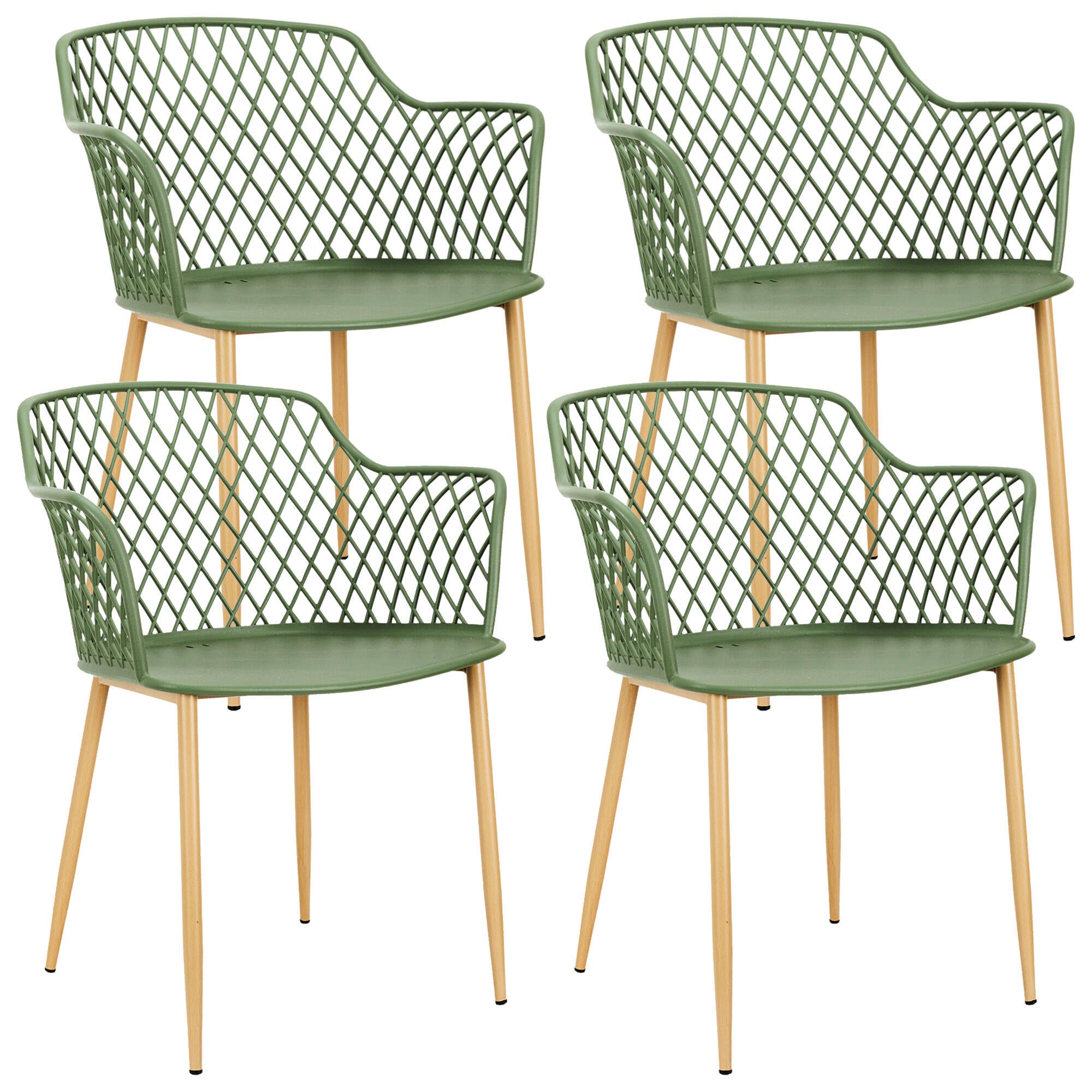 Pack de 4 sillas málaga verde h80cm