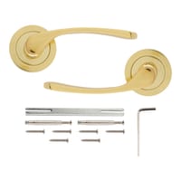 JUEGO DE MANILLA ROSETAS HIERRO LATON PULIDO MOD 6624 - 2