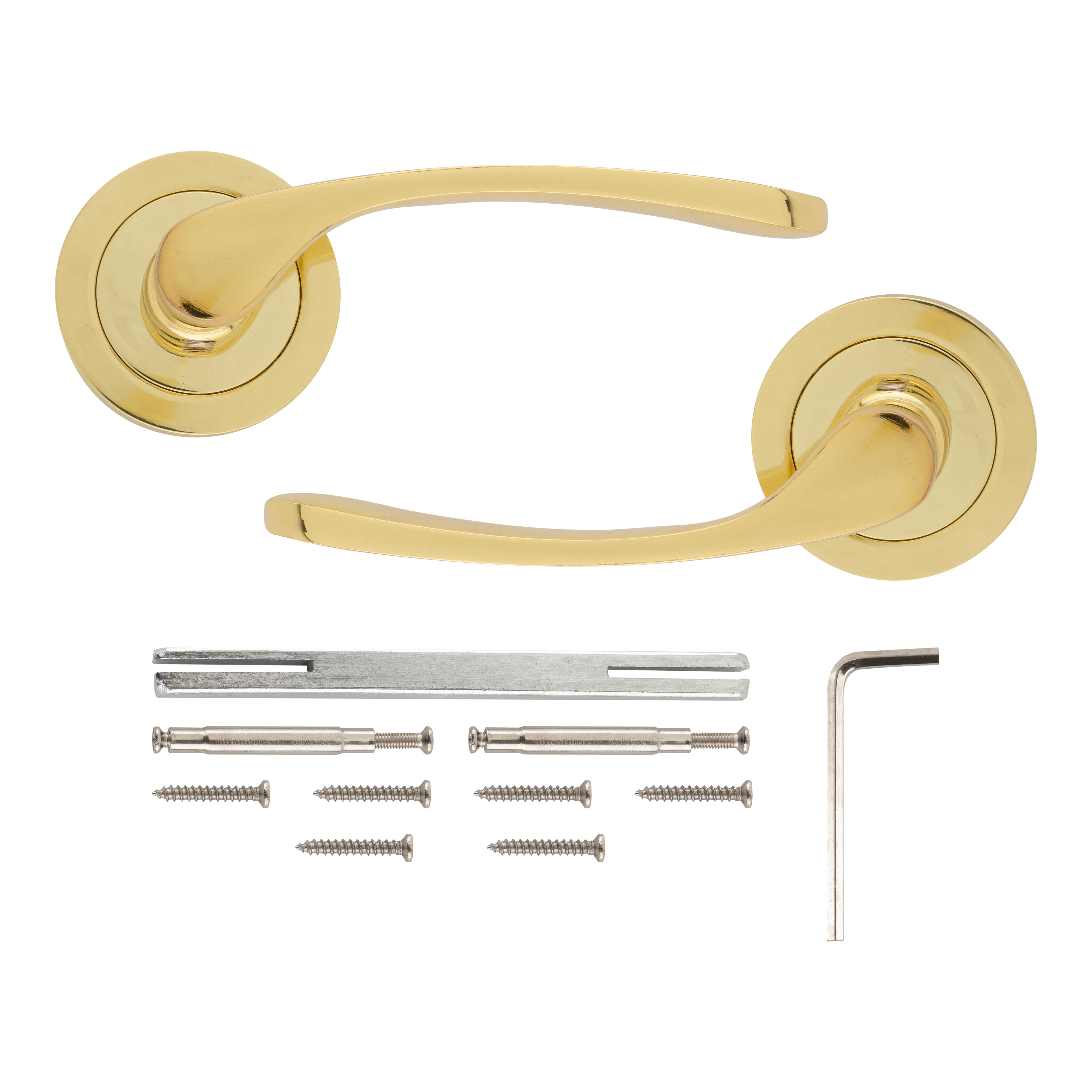 JUEGO DE MANILLA ROSETAS HIERRO LATON PULIDO MOD 6624 - 2