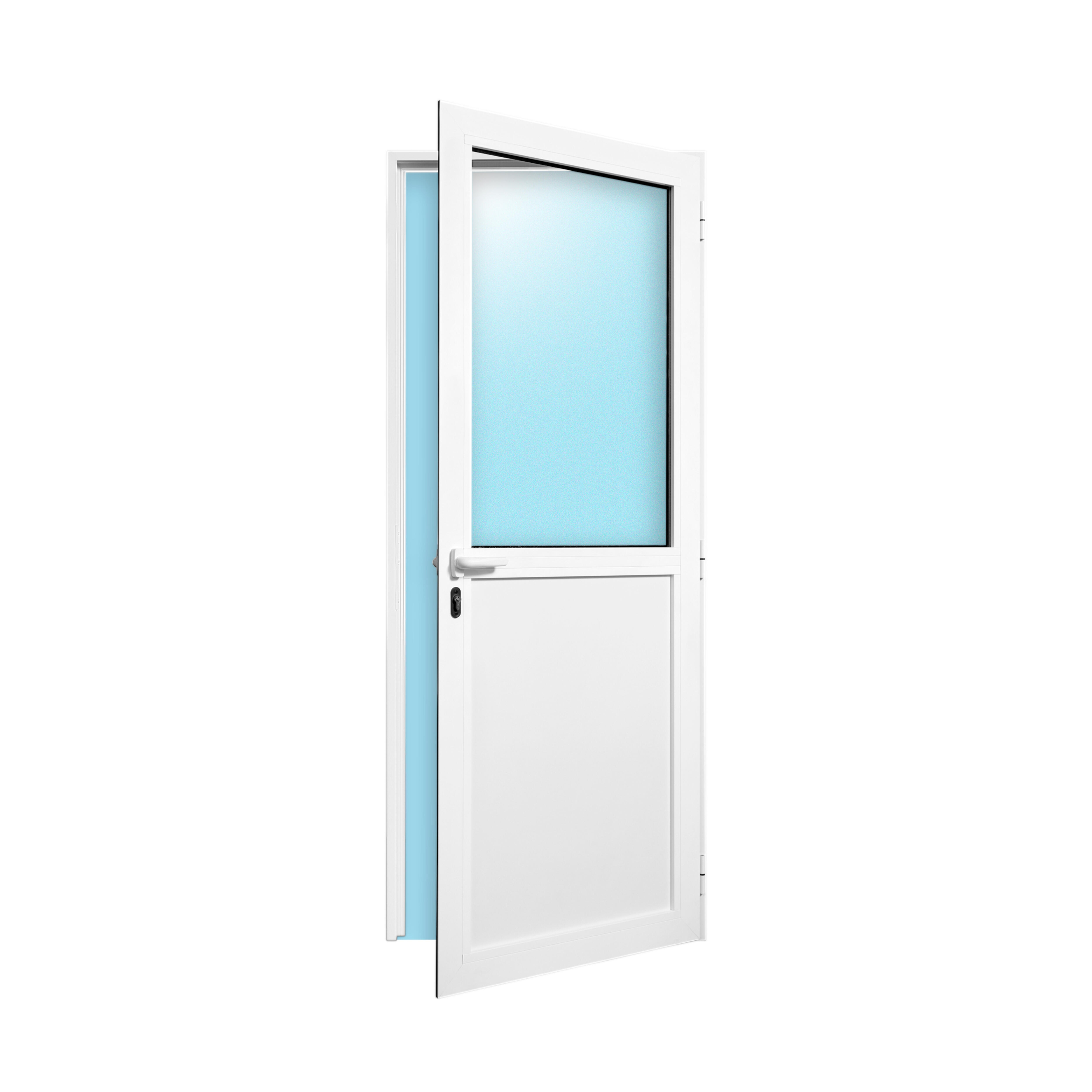 BALCONERA ALUMINIO ABATIBLE BLANCA CON MANILLA 85X210CM - 3