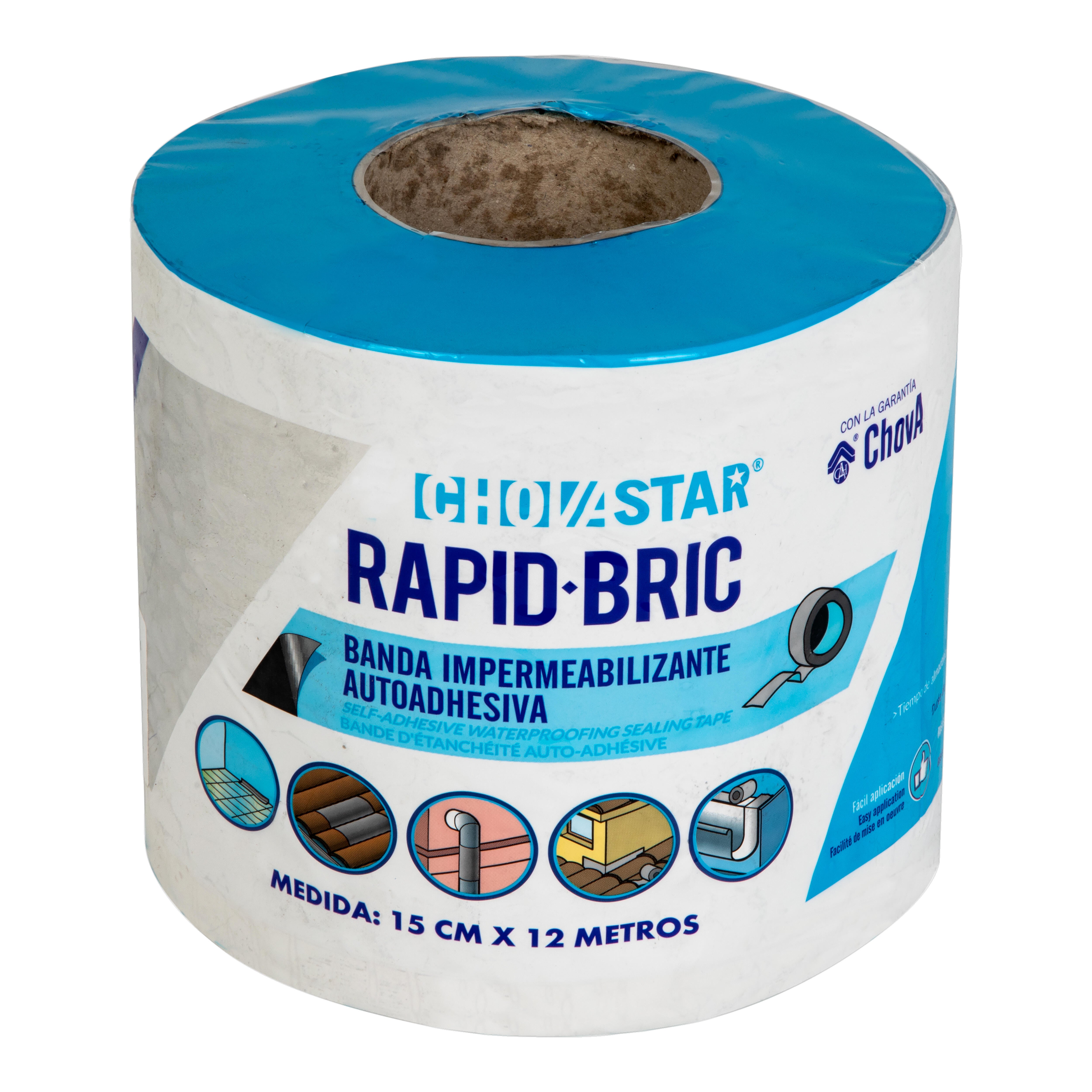 BANDA AUTOADHESIVA BETÚN ELASTÓMERO RAPID BRIC ALUMINIO 15 CM 12 M - 4
