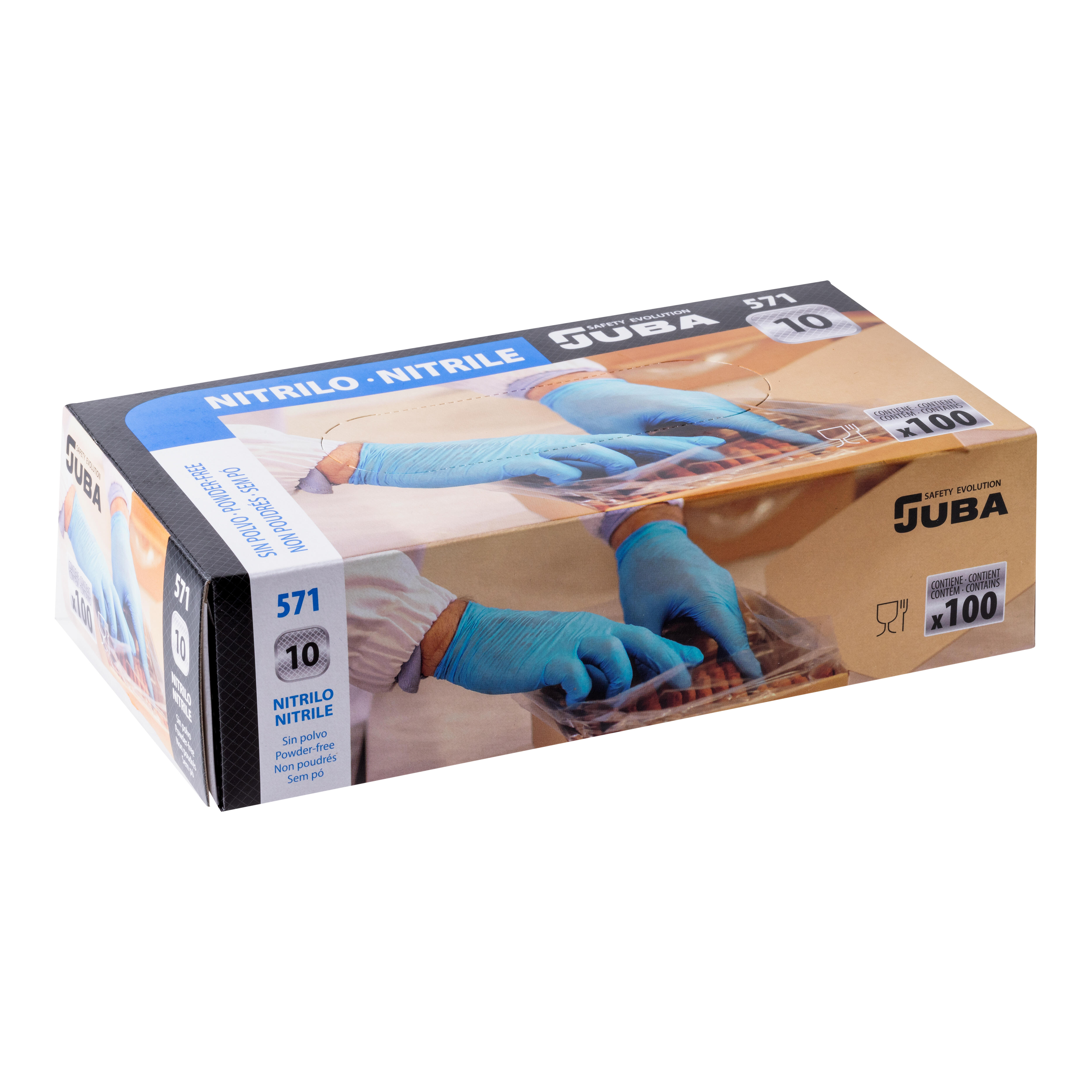 100 GUANTES DESECHABLES NITRILO SIN POVO TALLA 10 571 JUBA - 5