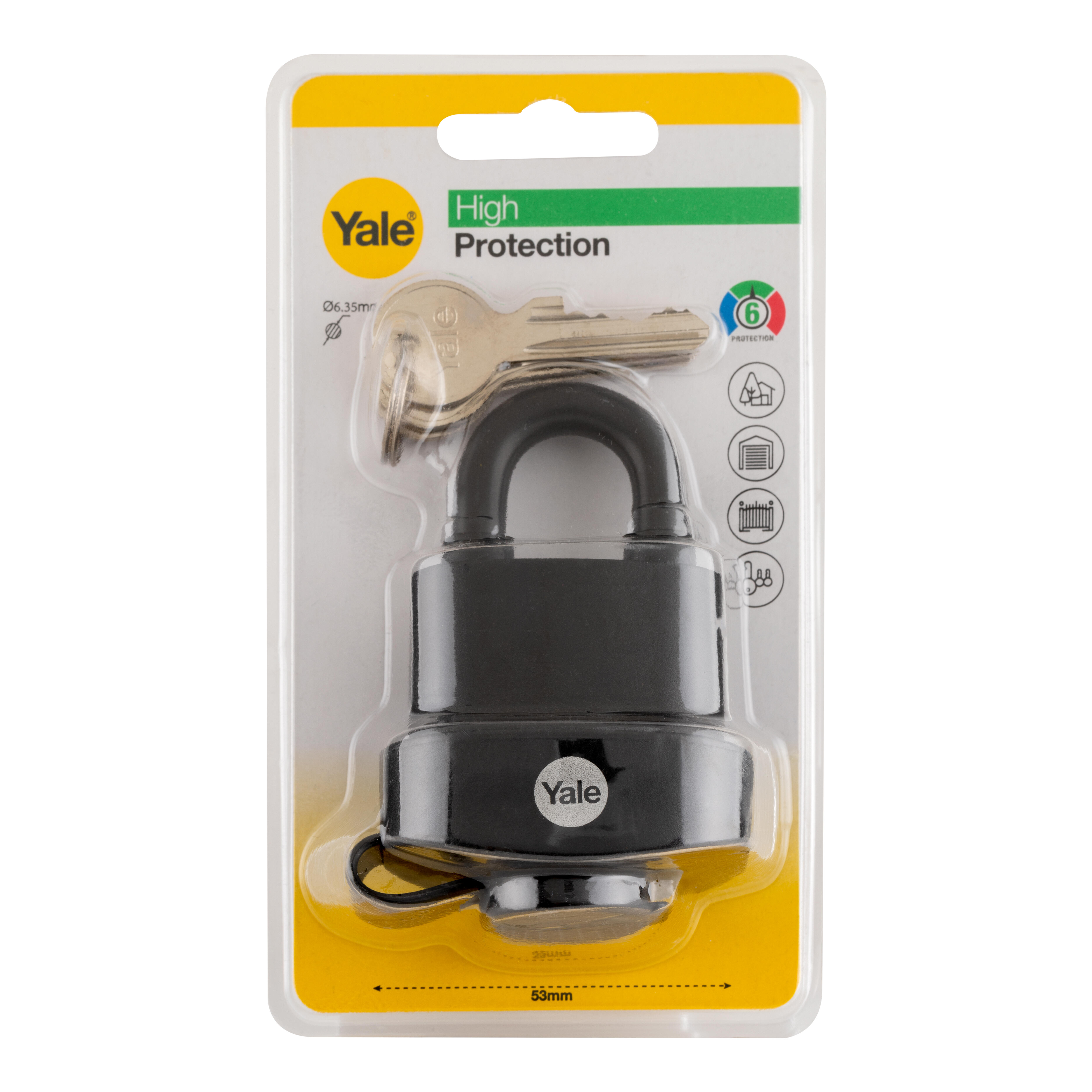 CANDADO DE SEGURIDAD PARA EXTERIOR 51MM DE ACERO CON 3 LLAVES YALE - 2