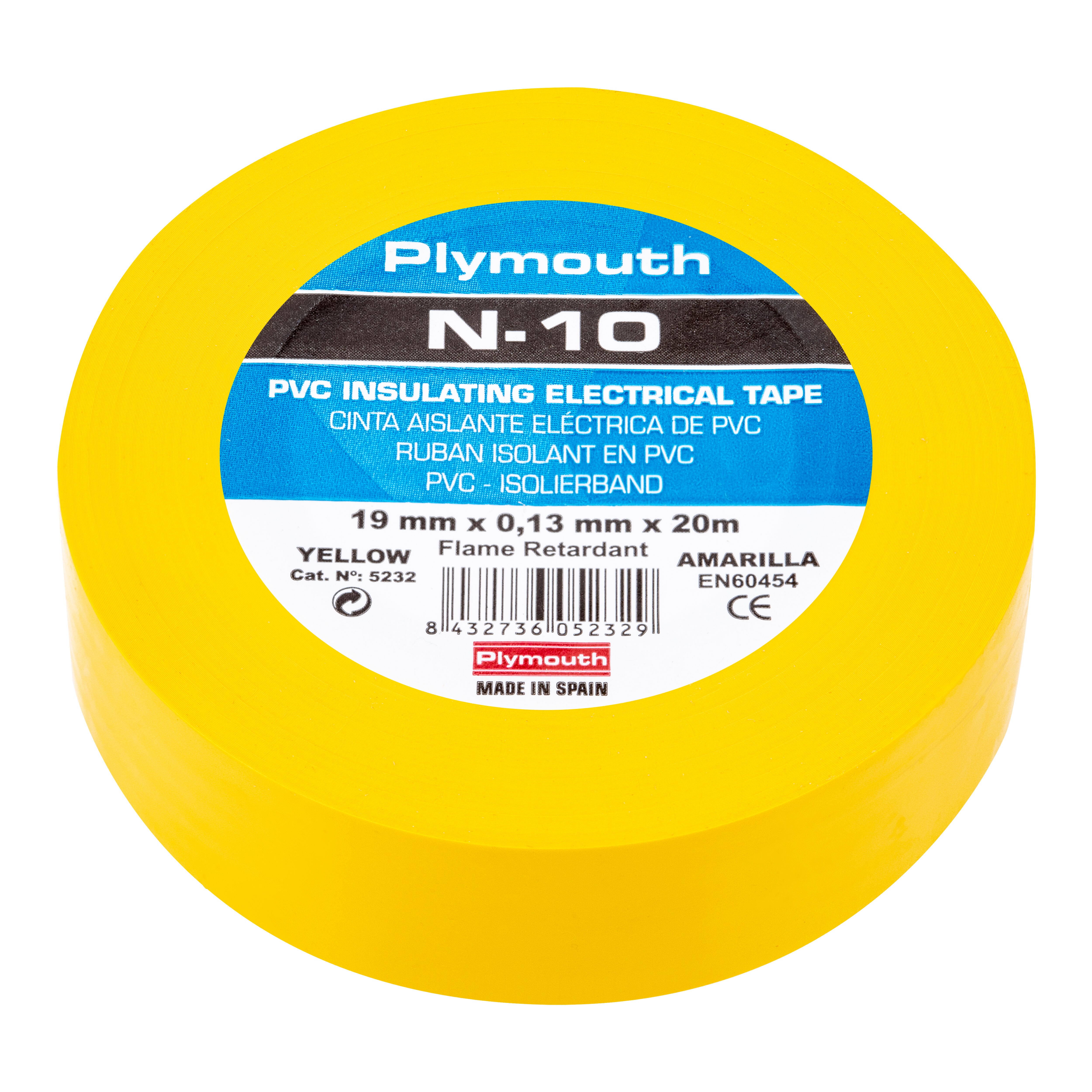 CINTA AISLANTE NUÑEZ 19MM X 20M AMARILLA - 2