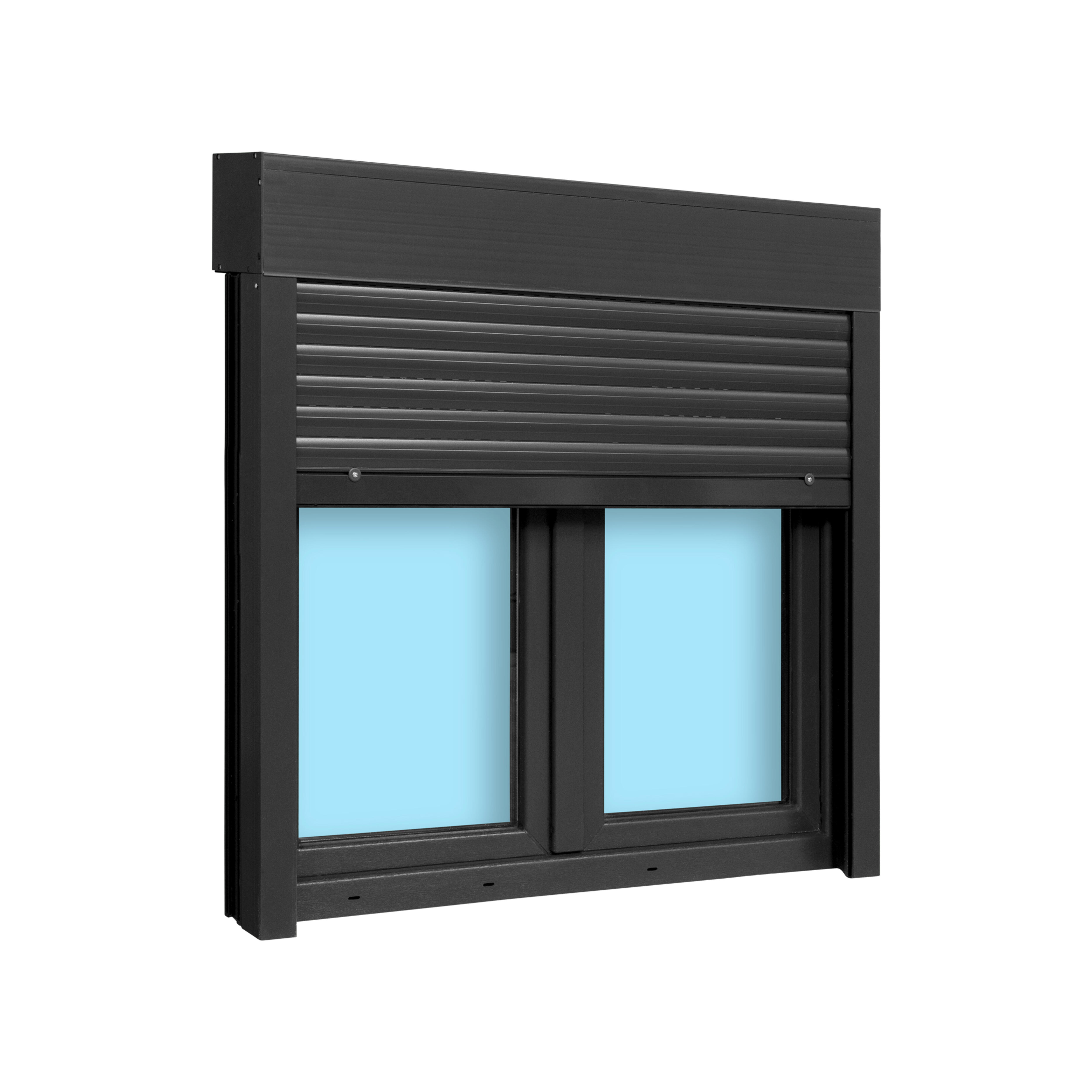 VENTANA PVC OSCILOBATIENTE CON PERSIANA GRIS GRAFITO  120X118CM - 3