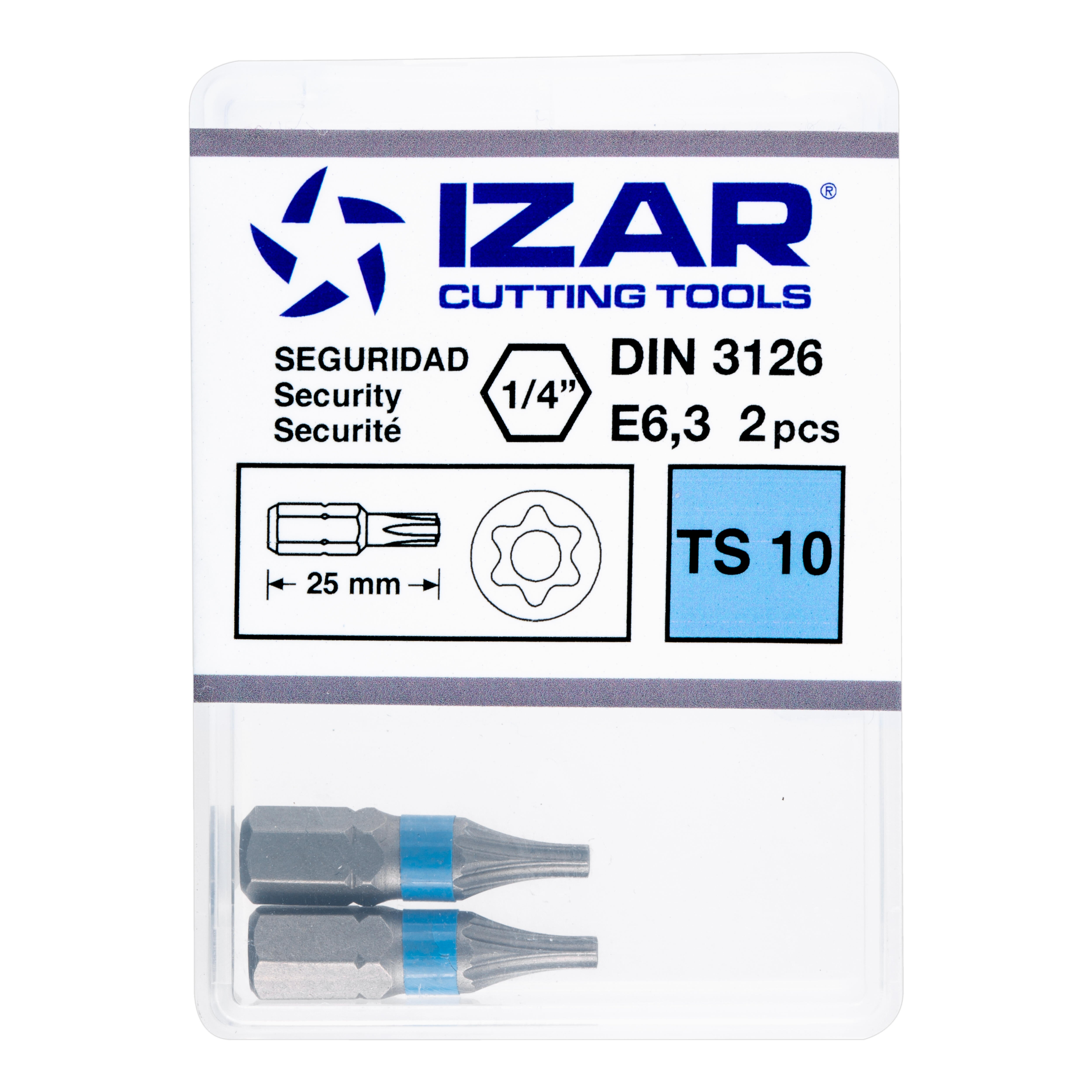 PUNTAS PARA ATORNILLADOR TORX  PTS10 CORTA L25 IZAR 2 UDS - 3