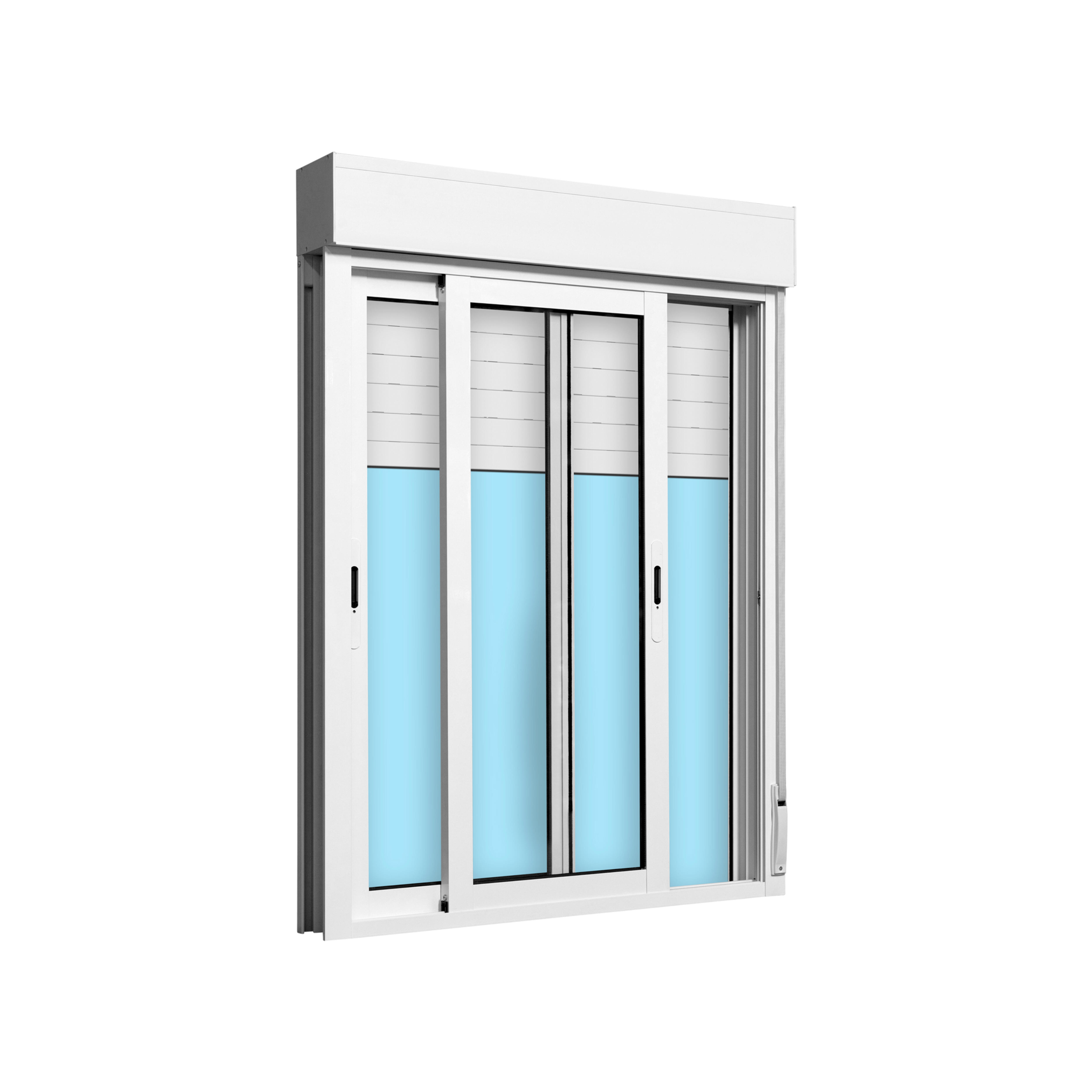 VENTANA ALUMINIO CORREDERA CON PERSIANA BLANCA 100X135CM - 2