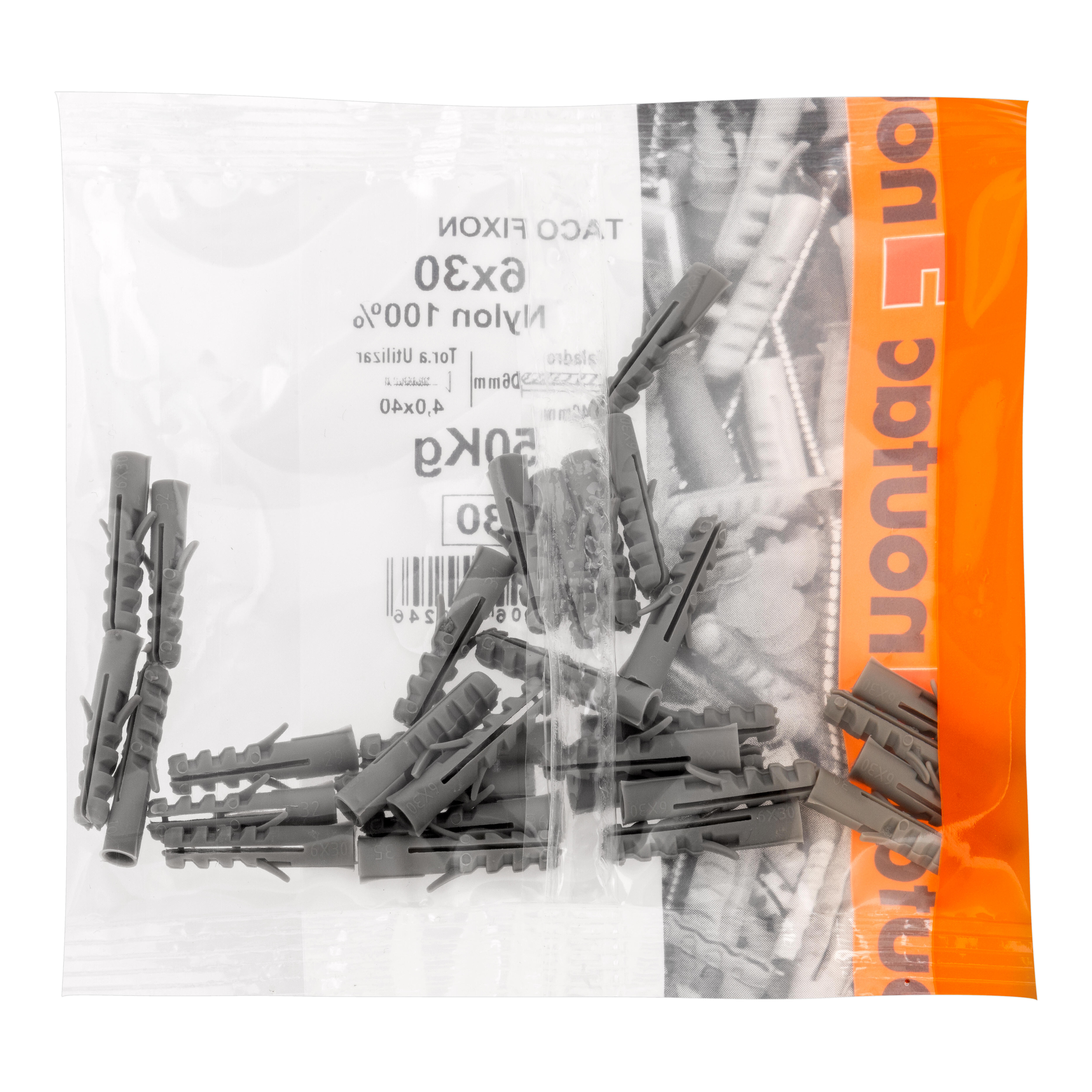 TACO NYLON 6 X 30  MM. 30 UDS - 2