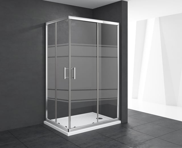 MAMPARA DE DUCHA CUADRADA CORREDERA LEXIE 70X90CM CROMO