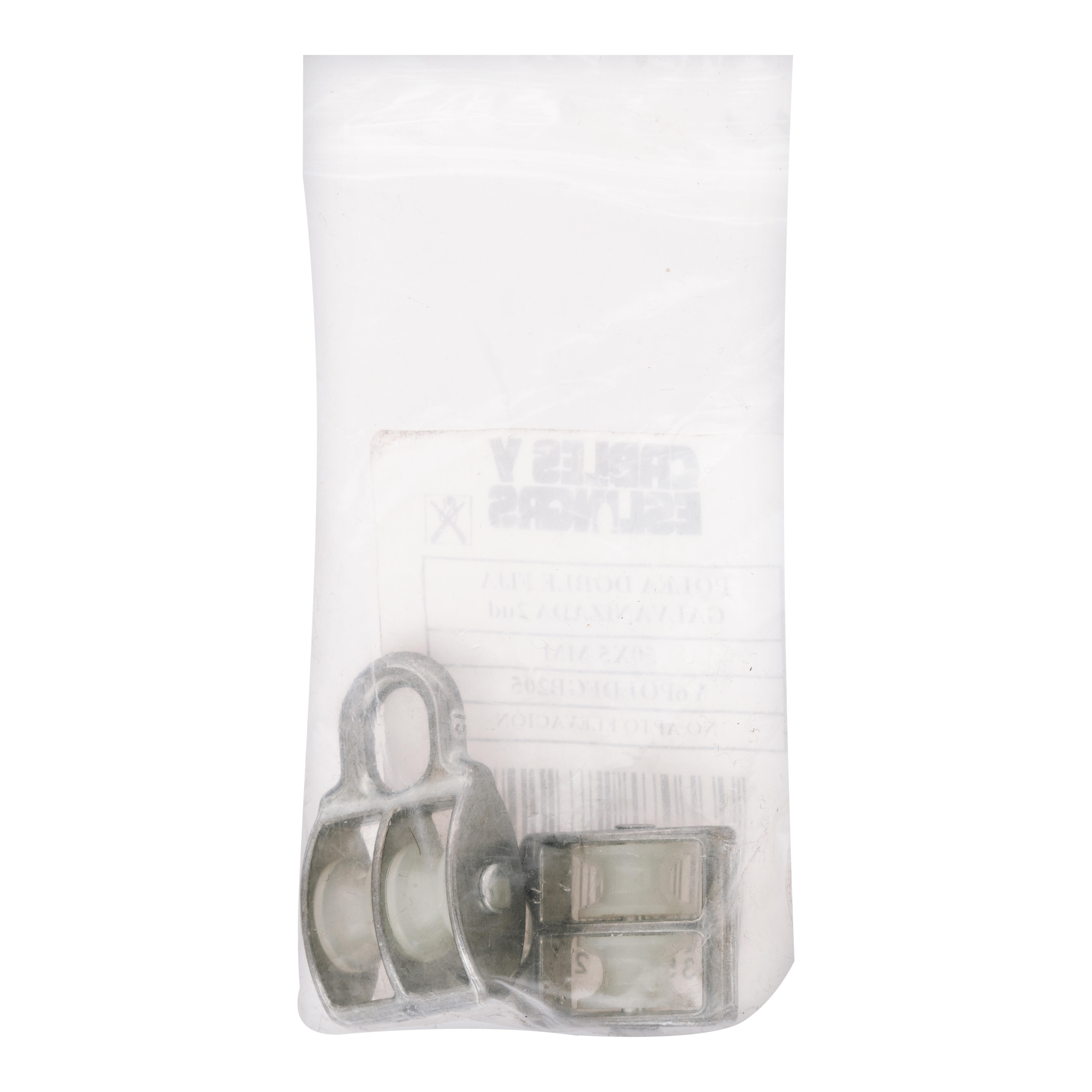POLEA DOBLE FIJA GALVANIZADA 50 X 5 MM. 2 UDS - 3