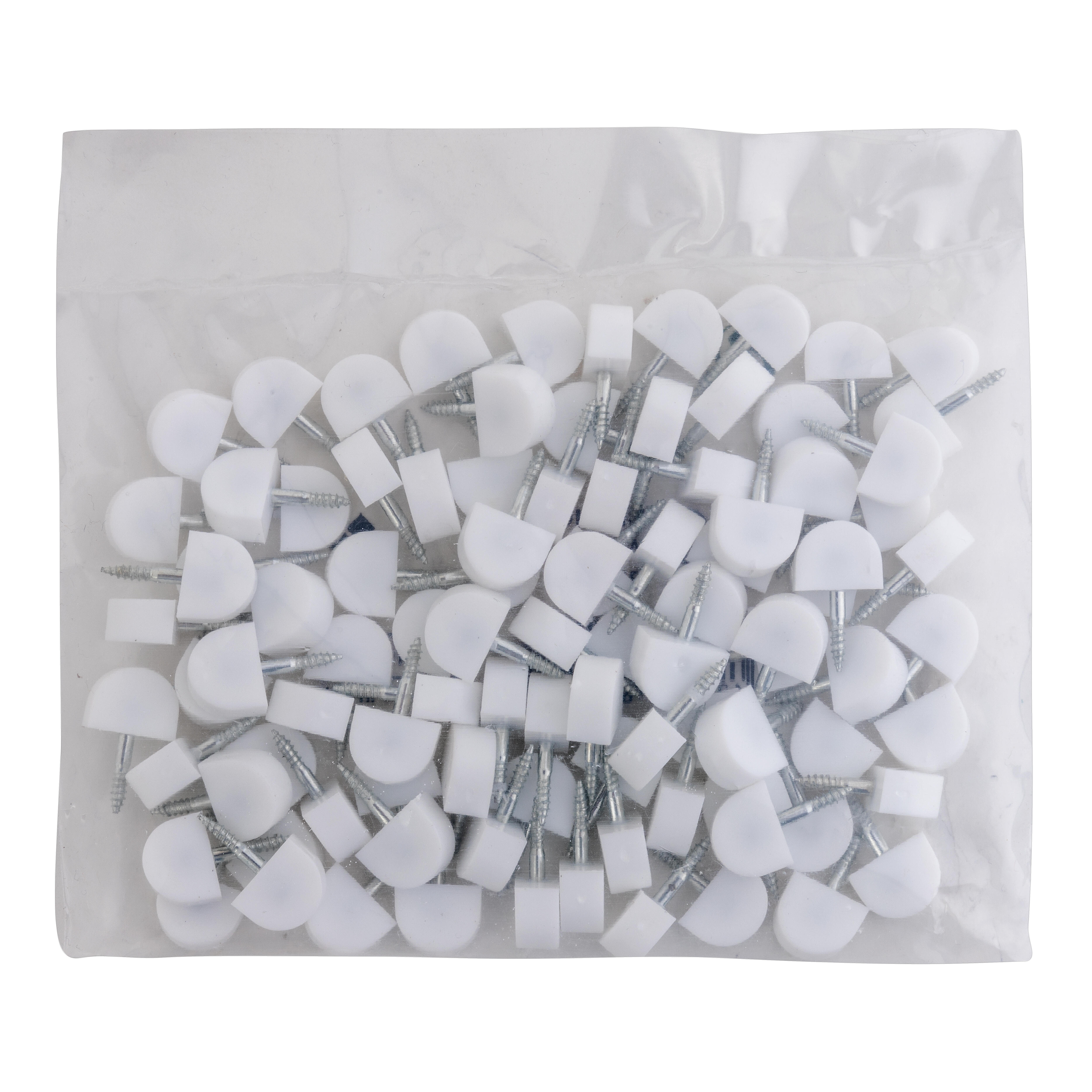 PORTAESTANTE SEMICIRCULAR DE ATORNILLAR 13 MM BLANCO. 100 UDS - 2