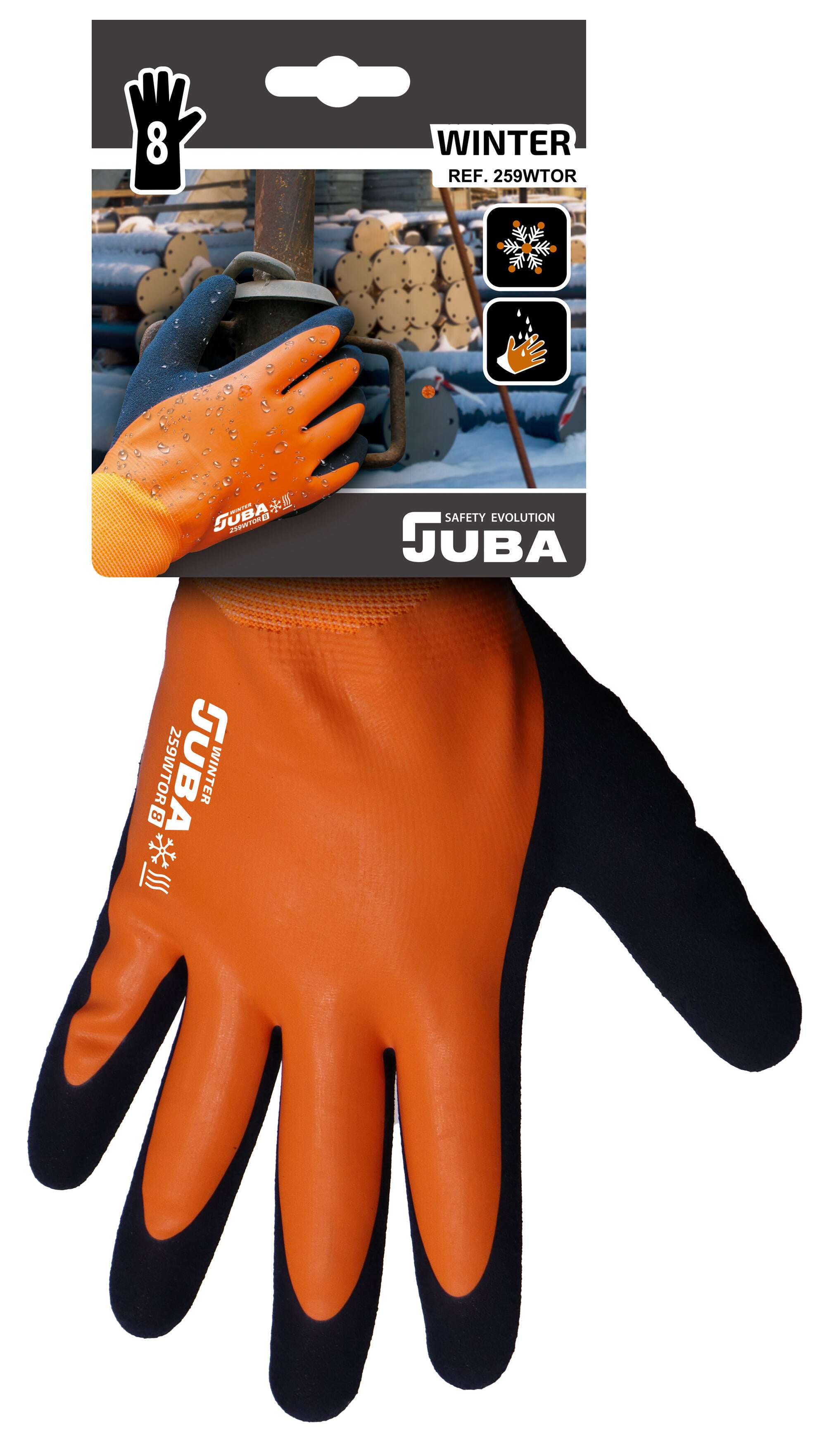 GUANTES DE POLYESTER LATEX JUBA H259WTOR WINTER T9 - 2