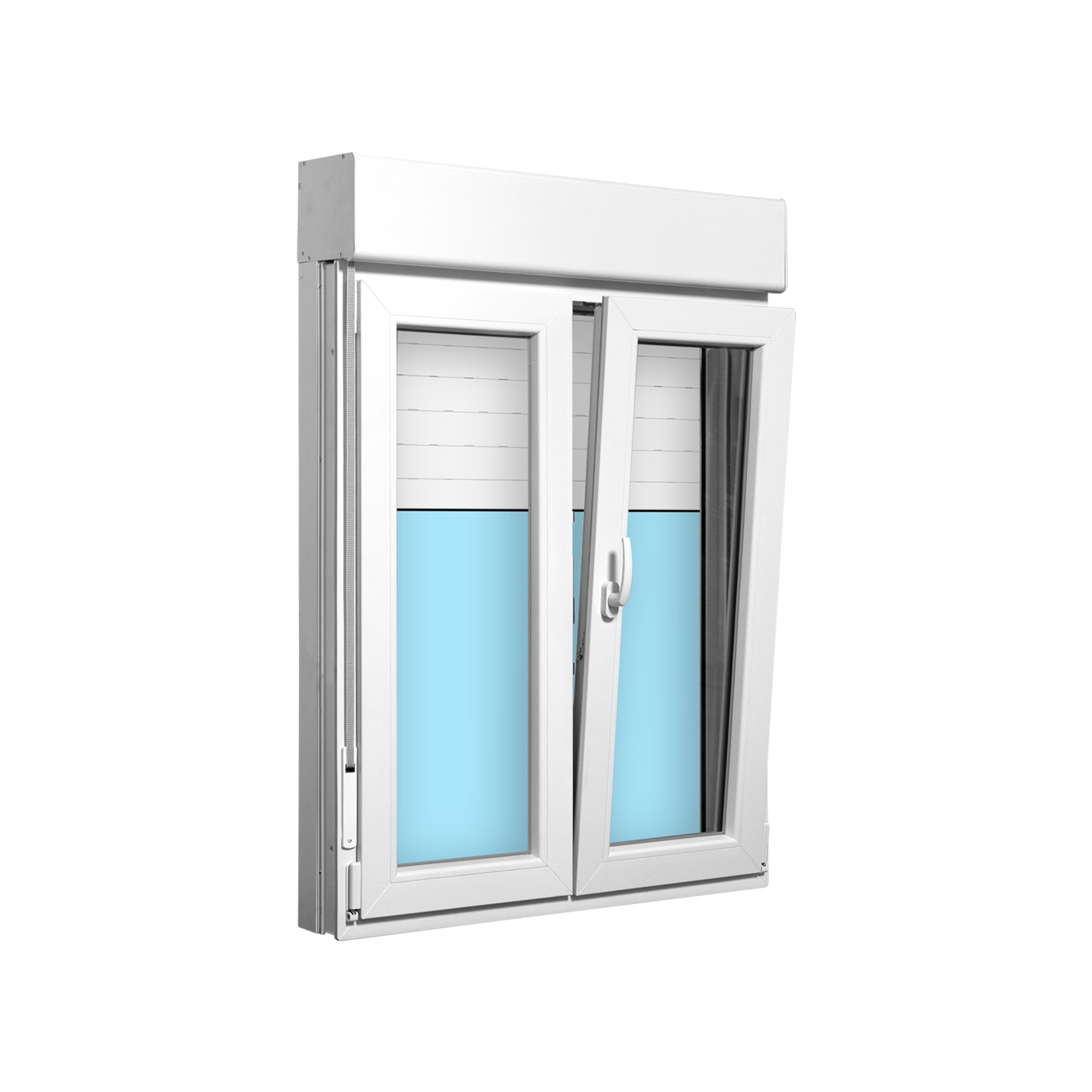 VENTANA PVC OSCILOBATIENTE CON PERSIANA BLANCA 100X138CM - 4