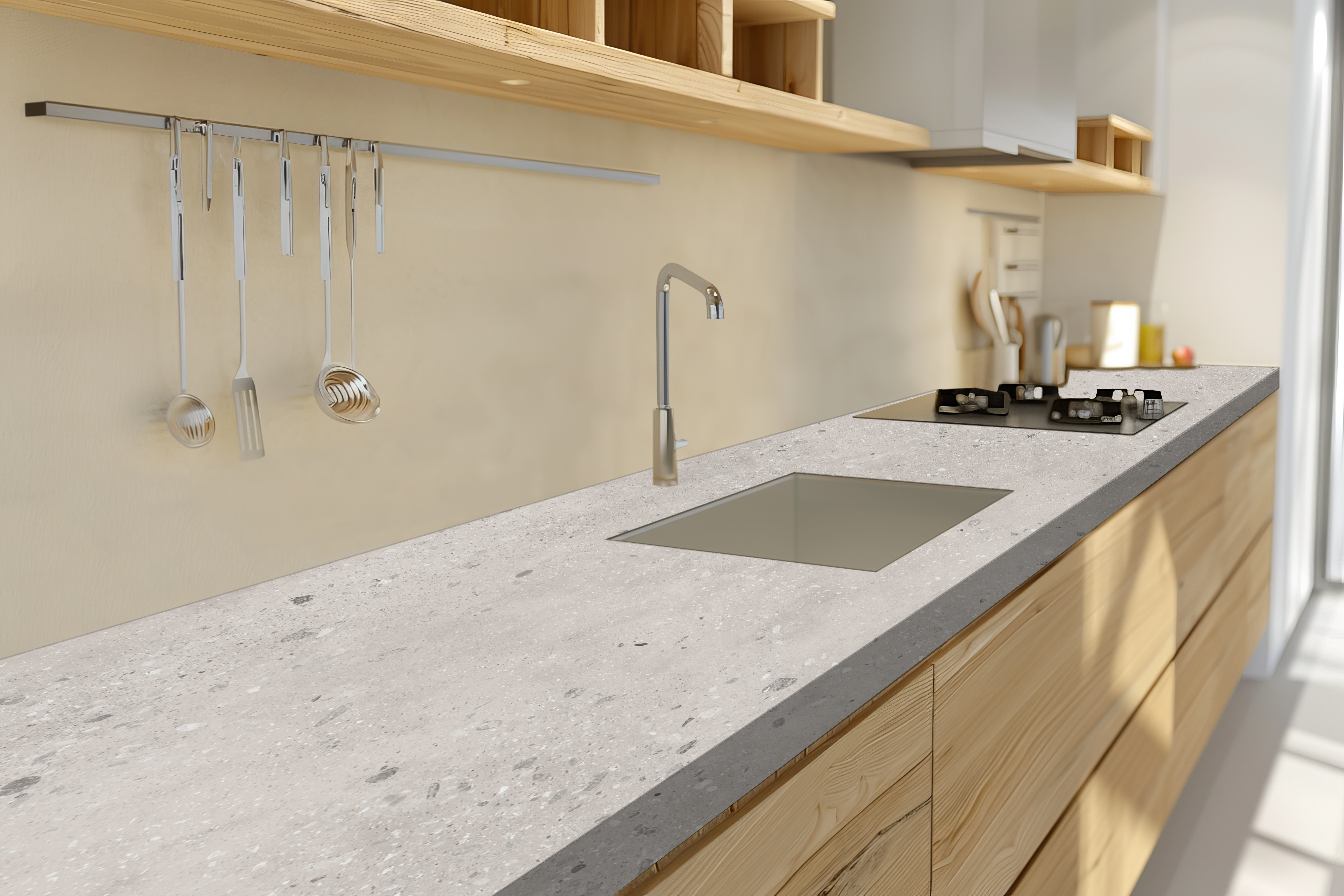 Blat kuchenny laminowany granit szary 3.8x62x300 cm Delinia