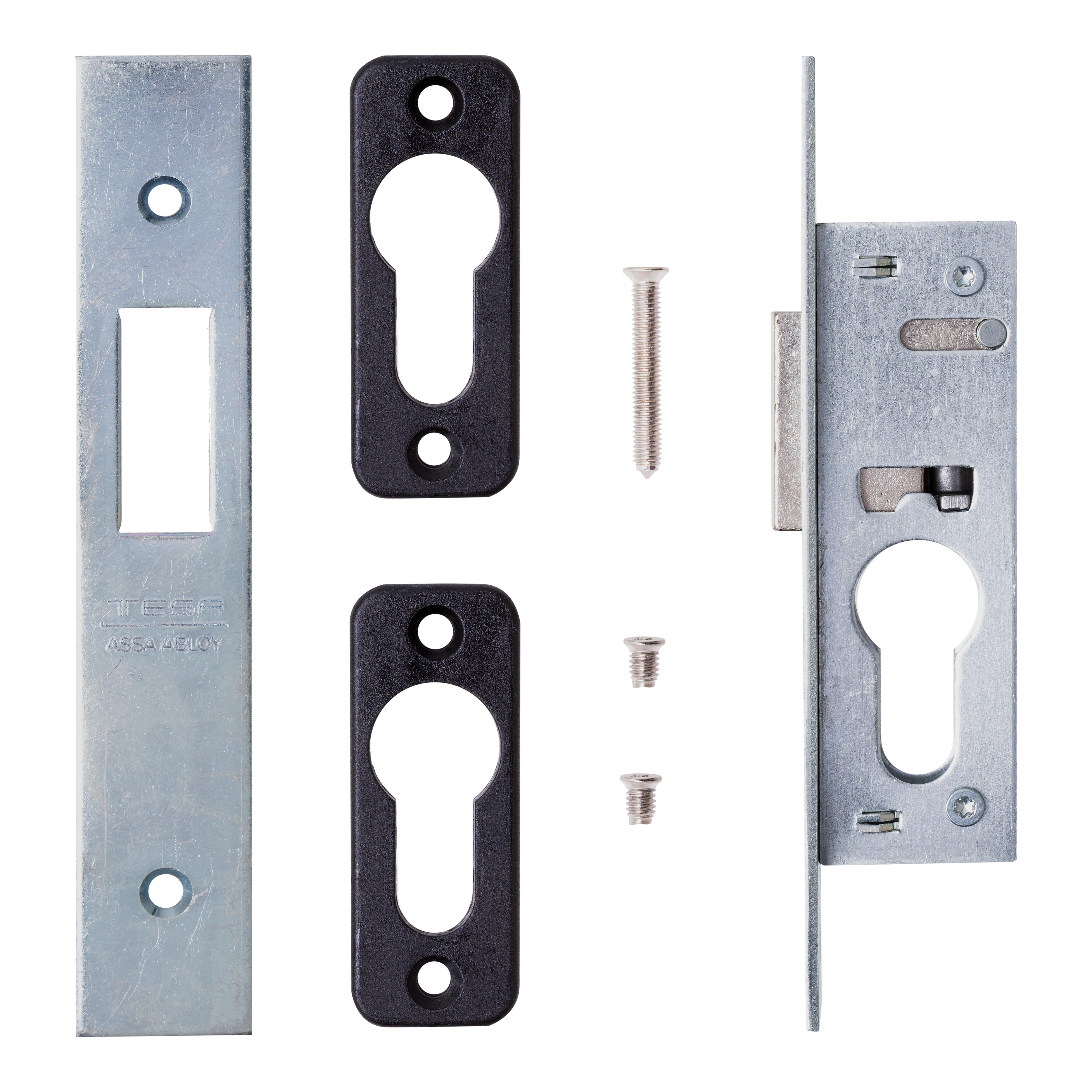 CERRADURA DE EMBUTIR PARA PUERTA DE METAL INTERIOR EN 27MM ACERO INOXIDABLE CON 3 LLAVES TESA - 2