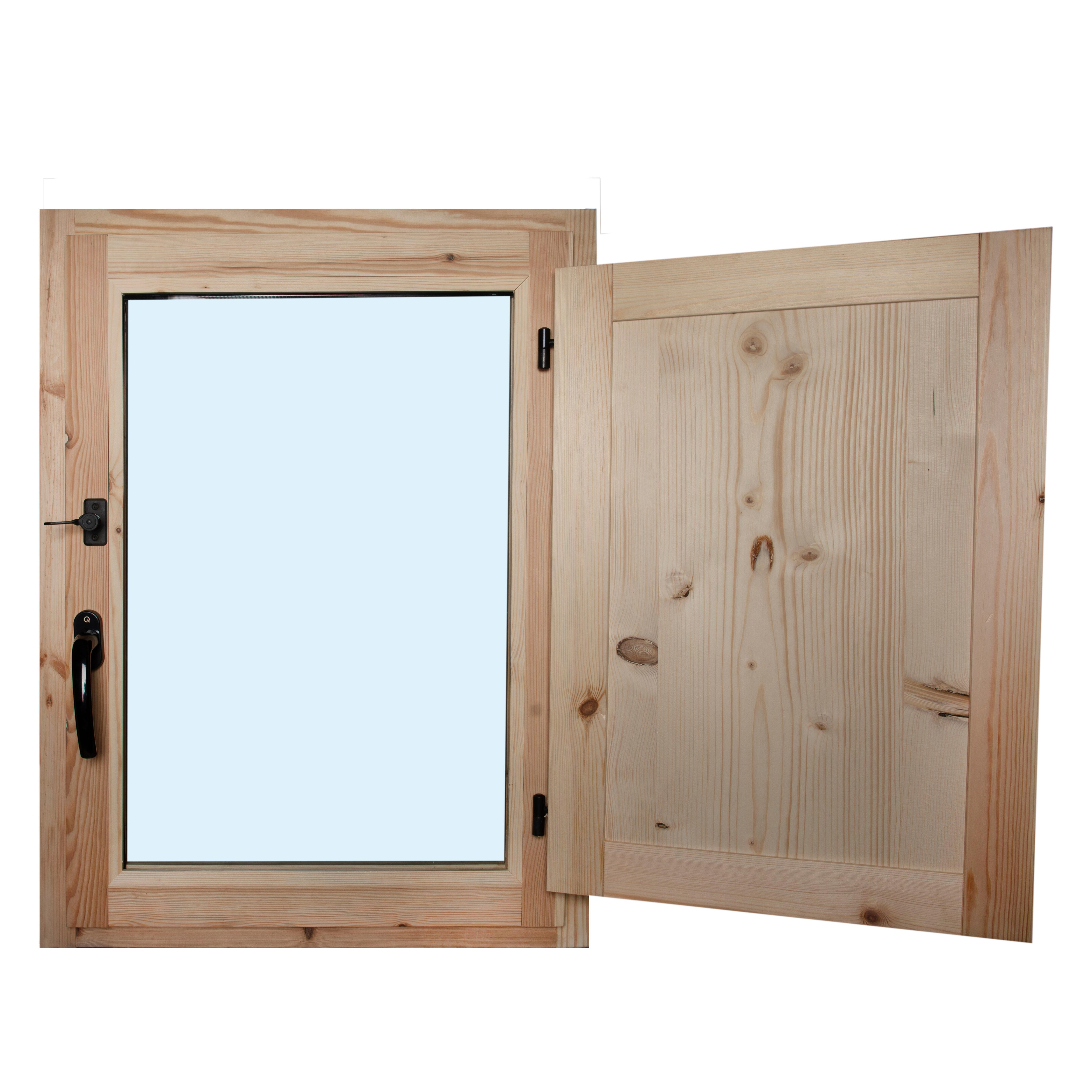 VENTANA DE MADERA CON POSTIGO 80X60CM - 2