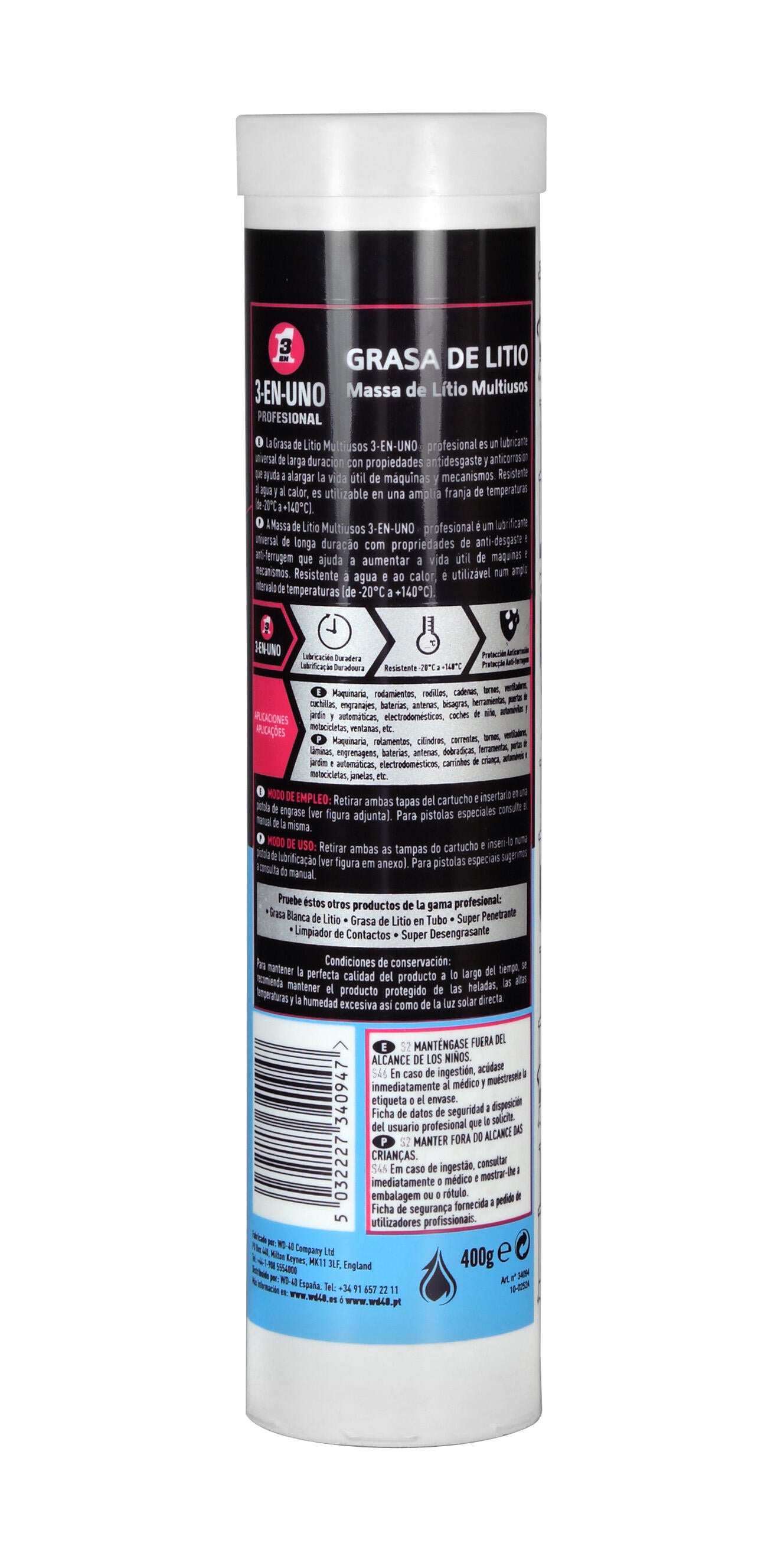 GRASA BLANCA DE LITIO CARTUCHO 400GR 3 EN 1 - 3