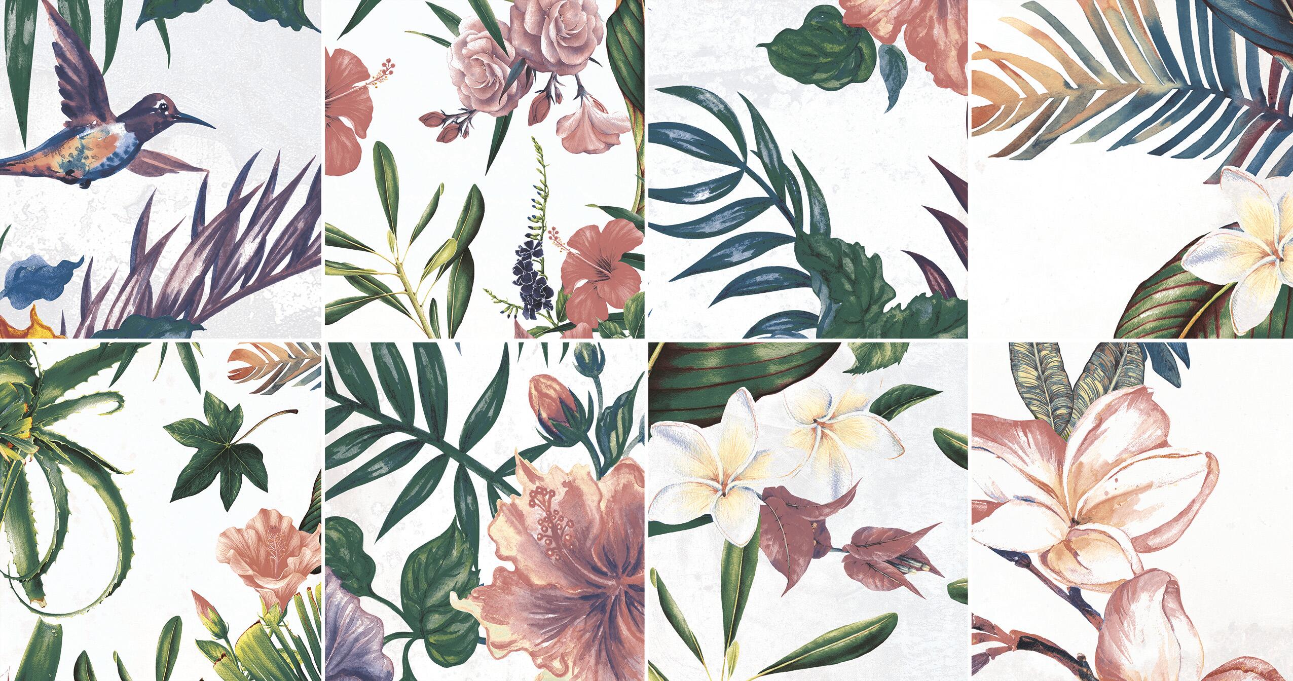 AZULEJO PASTA ROJA 31.6X60CM VANITY FLOWER GREEN - 4