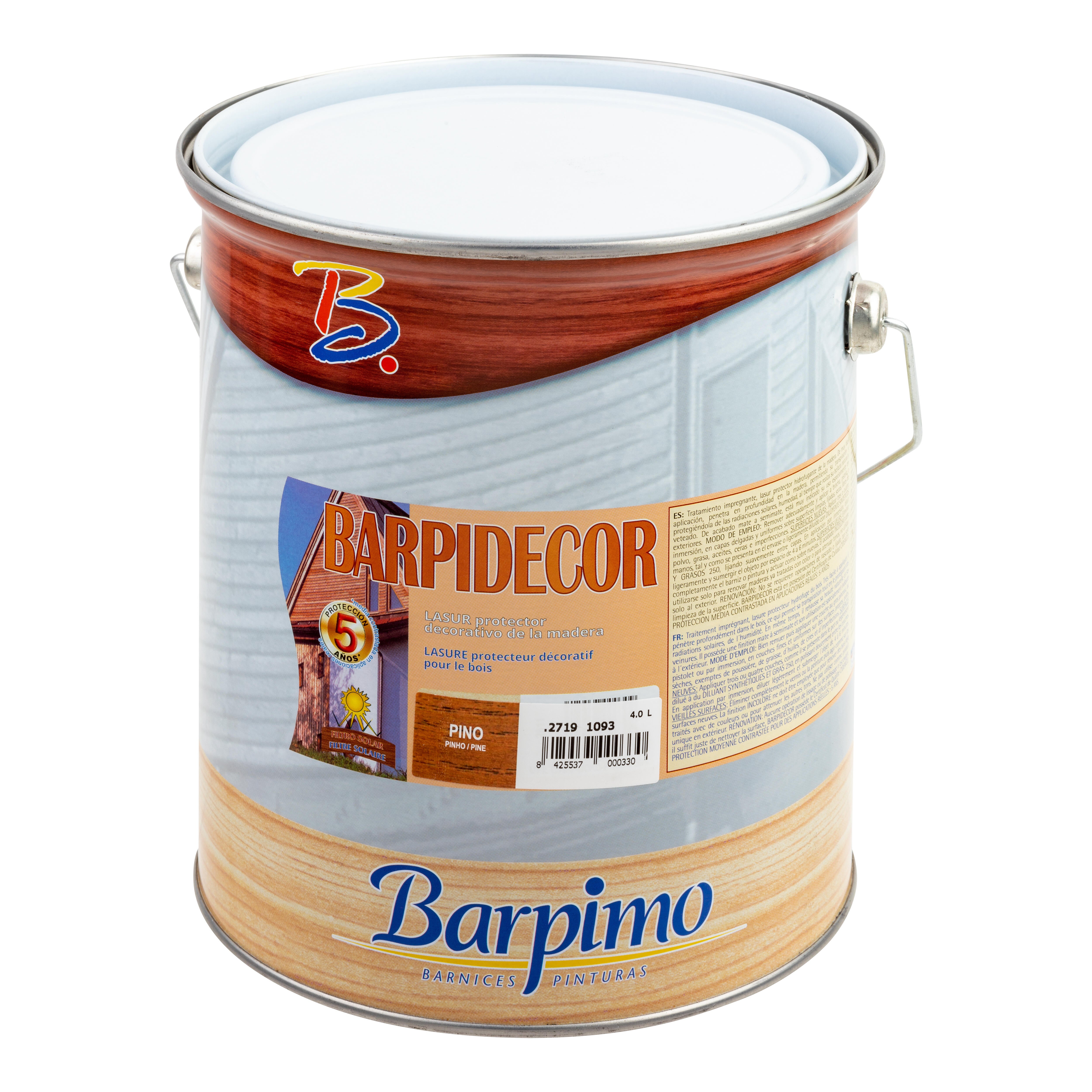 LASUR SINTÉTICO MATE  BARPIDECOR  4L PINO - 3