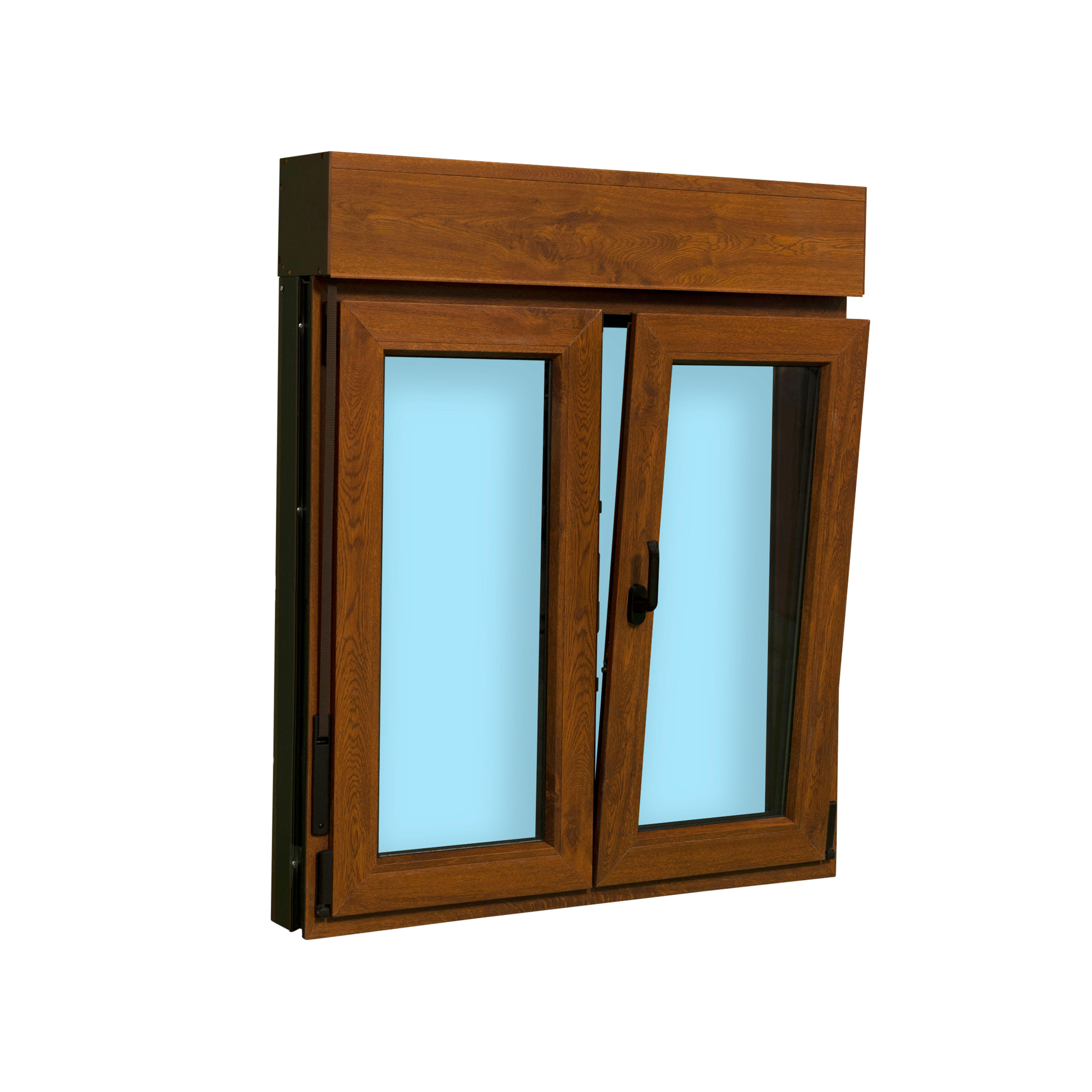 VENTANA PVC OSCILOBATIENTE  CON PERSIANA ROBLE 100X118CM - 4