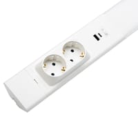 REGLETA LED 18W 2xSCHUKOS + USB A/C - 2
