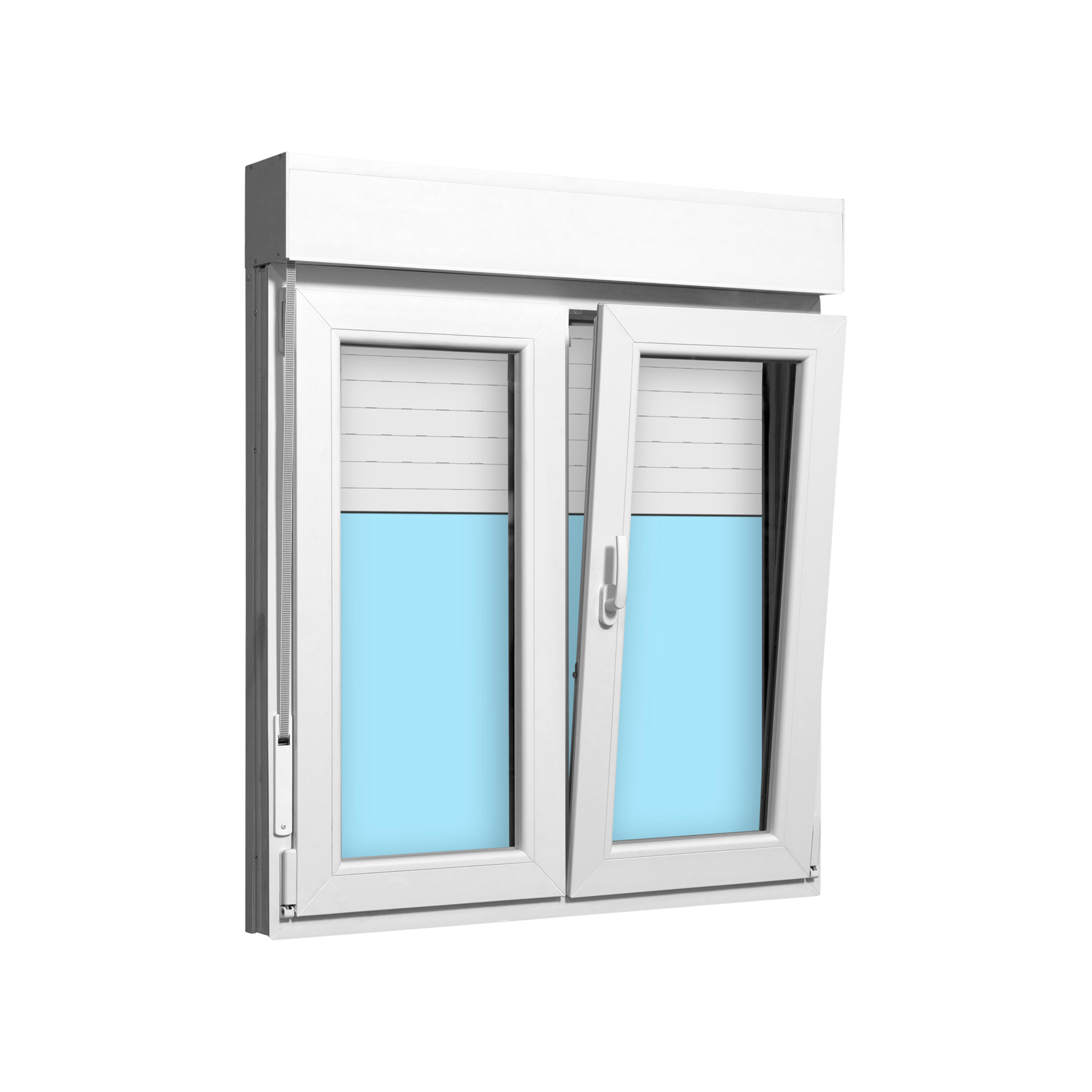 VENTANA PVC OSCILOBATIENTE CON PERSIANA BLANCA 100X115CM - 4